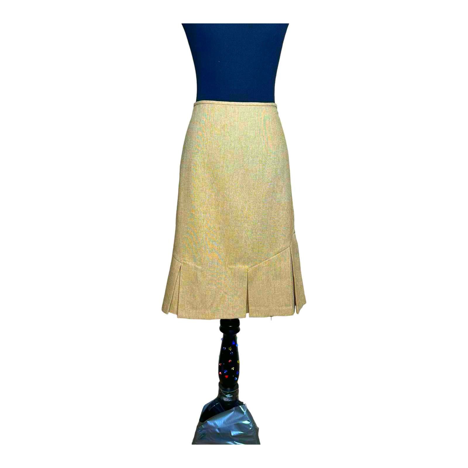 George George beige knee length skirt size 12 Size 32" / US 10 / IT 46 - 1 Thumbnail