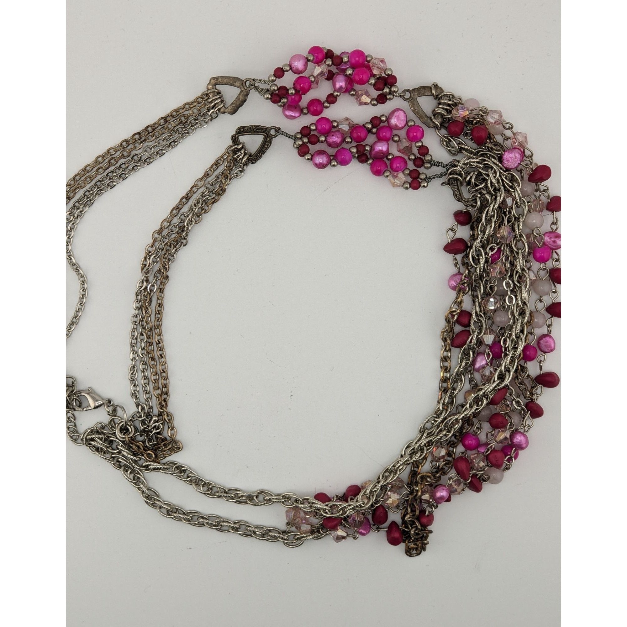 Other Vintage Y2K Multilayer Pink Bead & Chain Necklace Size ONE SIZE - 5 Thumbnail