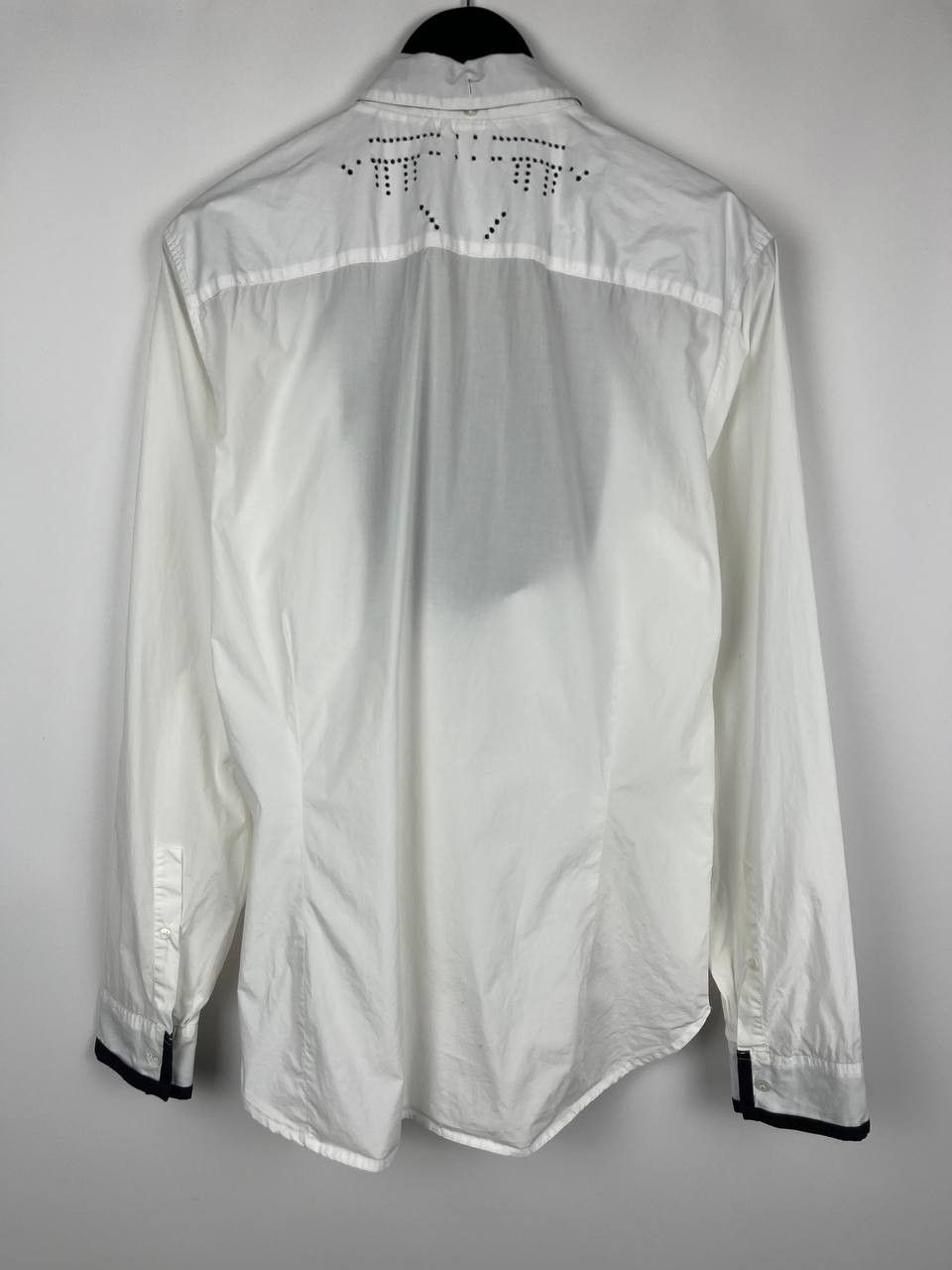 Diesel DIESEL White Dress Shirt Perforated Front & Back Detail Size US L / EU 52-54 / 3 - 2 Thumbnail