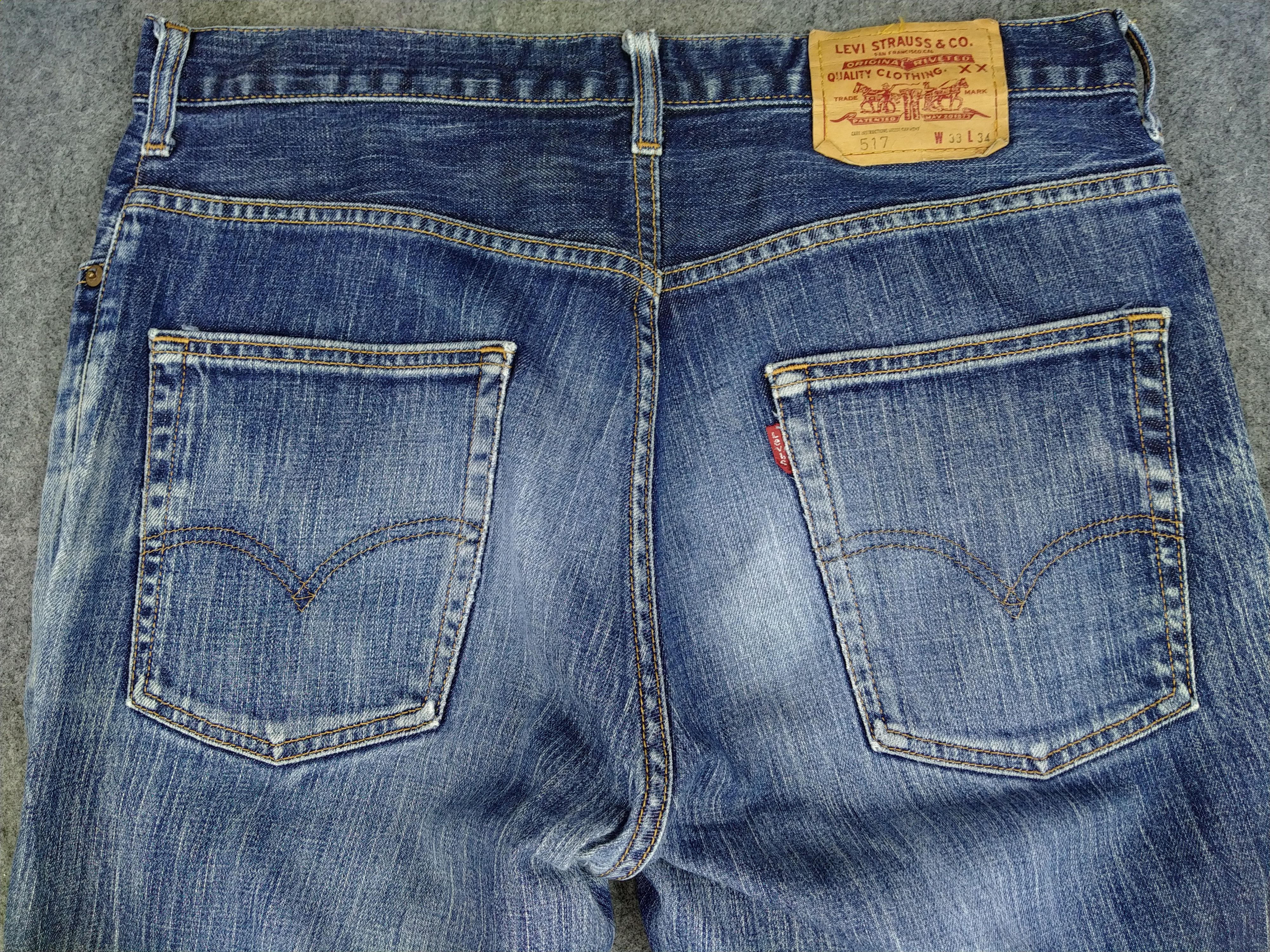 Levi's Blue Distressed Vintage Levi's 517 Flare 33x32 Denim -JN967 Size US 33 - 4 Thumbnail