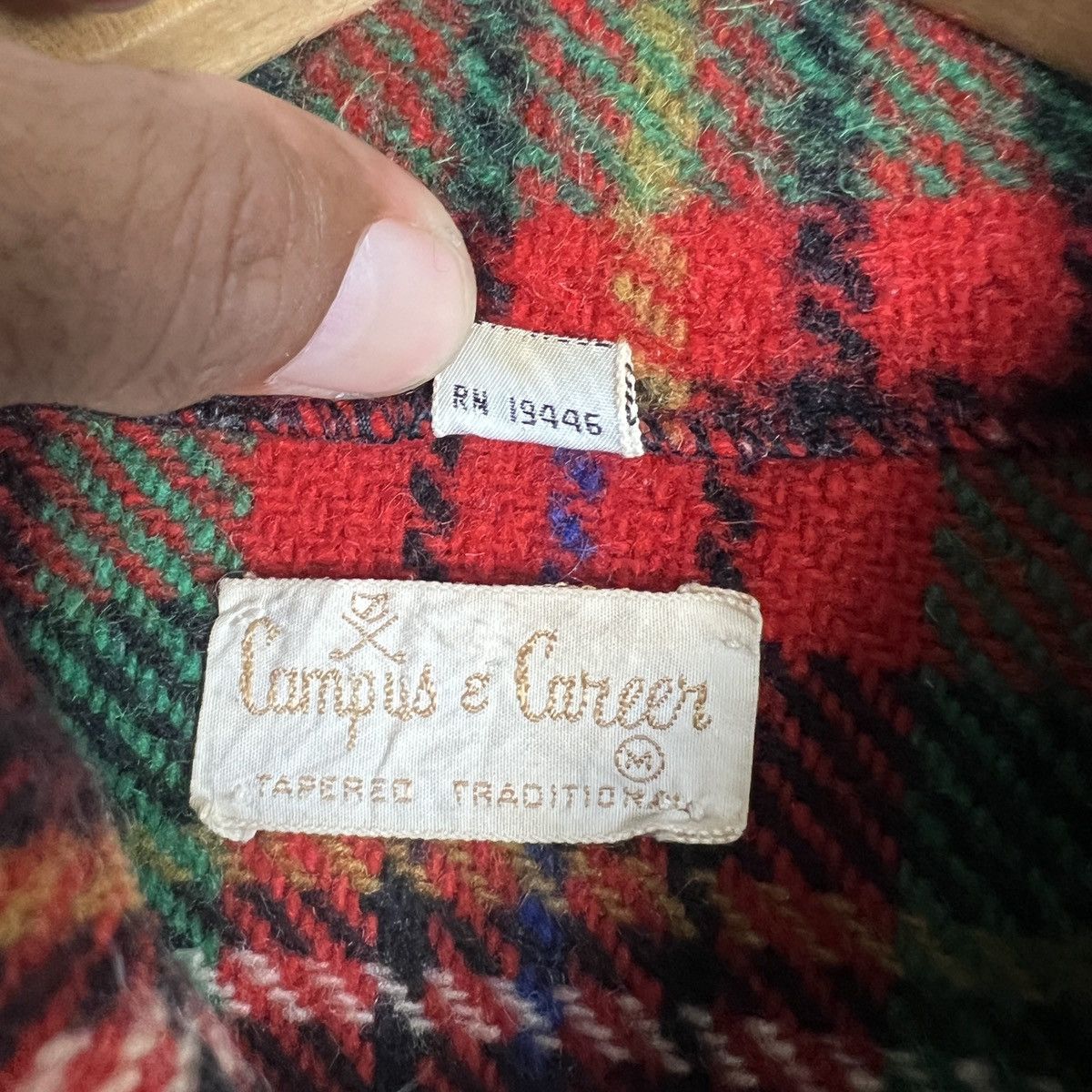 Vintage 💥 VINTAGE CAMPUS WOOL CHECK PLAID TARTAN Size US M / EU 48-50 / 2 - 10 Thumbnail
