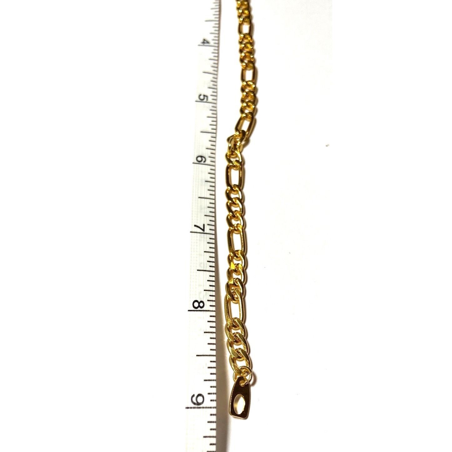 Other Gold-Tone Figaro Chain Bracelet With Lobster Clasp 9” Long Size ONE SIZE - 7 Thumbnail
