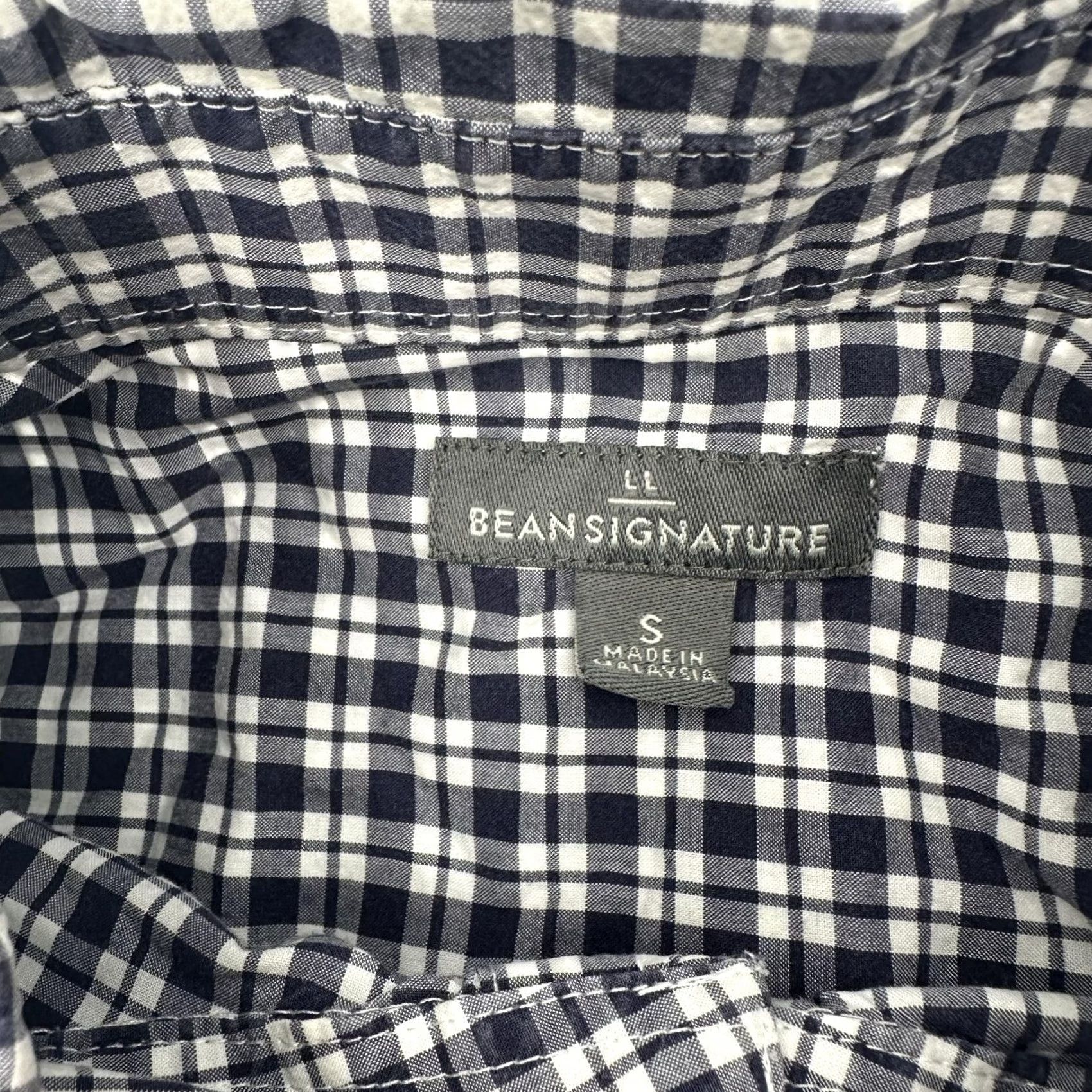 Vintage LL Bean Signature Shirt Mens Small Blue Gingham Plaid Button Down Long Sleeve Size US S / EU 44-46 / 1 - 2 Thumbnail