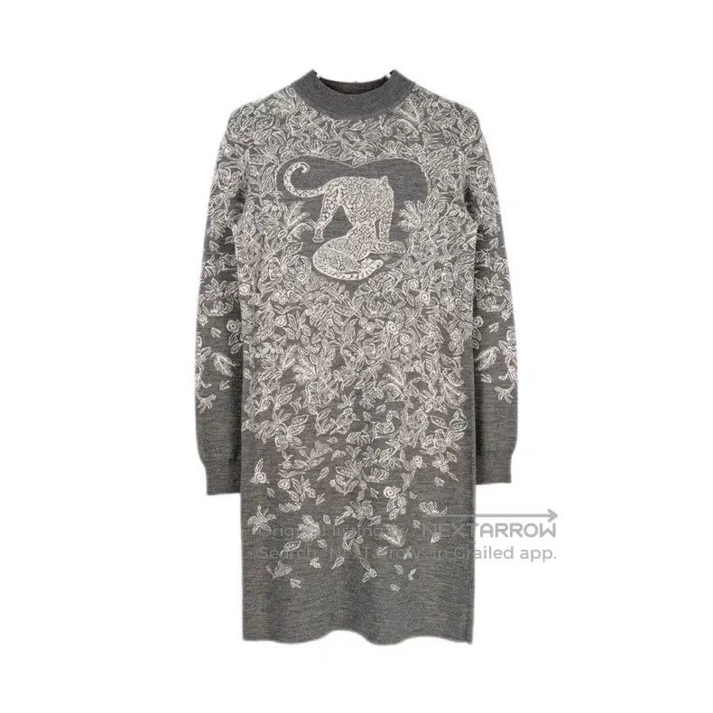Hermes Hermes Gray Cashmere and Mulberry Silk Dress Size XS / US 0-2 / IT 36-38 - 1 Thumbnail