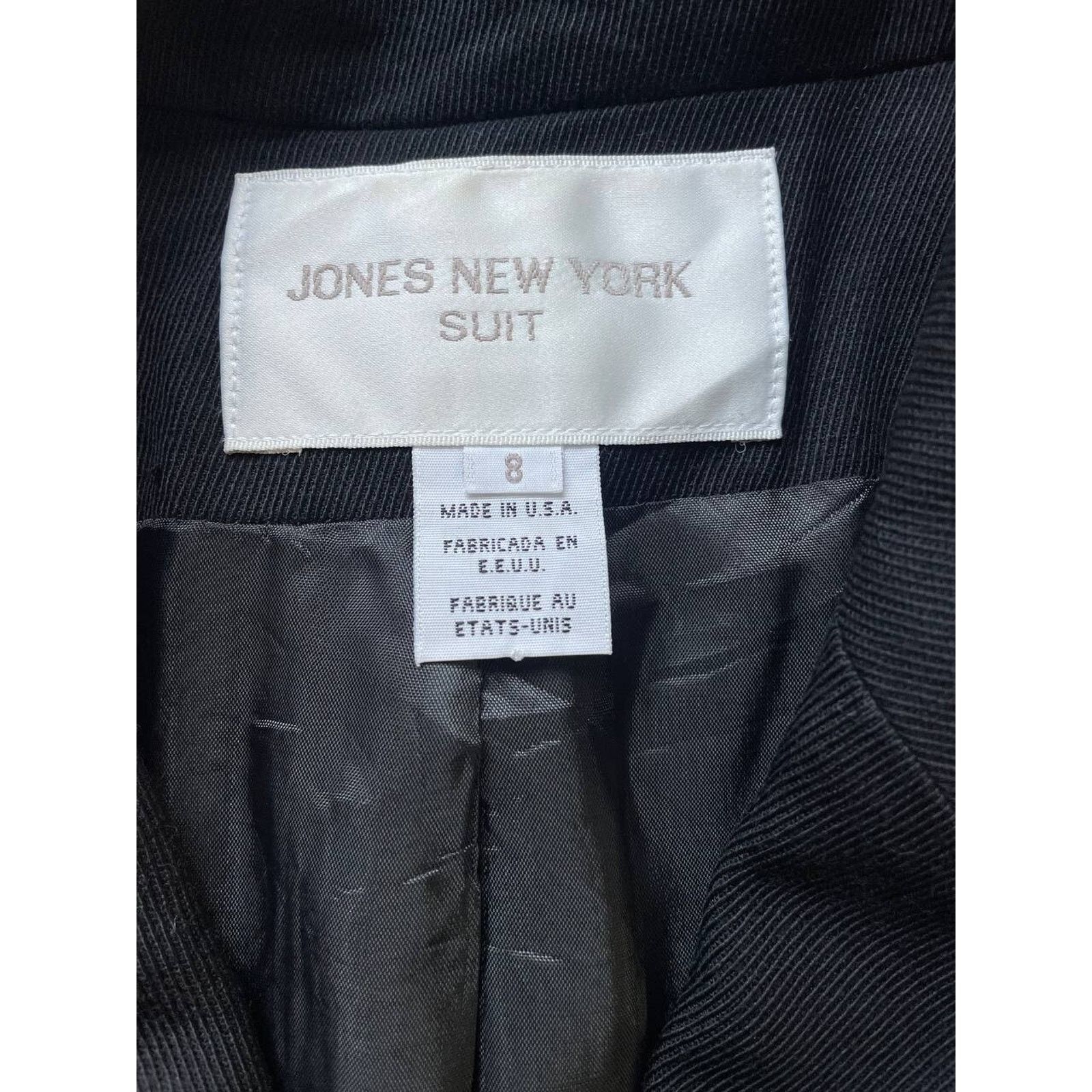 Jones New York × Vintage Vintage Jones New York Black Wool Blazer Jacket Classic Suit Size M / US 6-8 / IT 42-44 - 9 Thumbnail