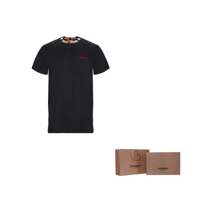 Burberry Burberry Embroidered Logo Black Short Sleeve T-Shirt Size US XXL / EU 58 / 5 - 1 Thumbnail