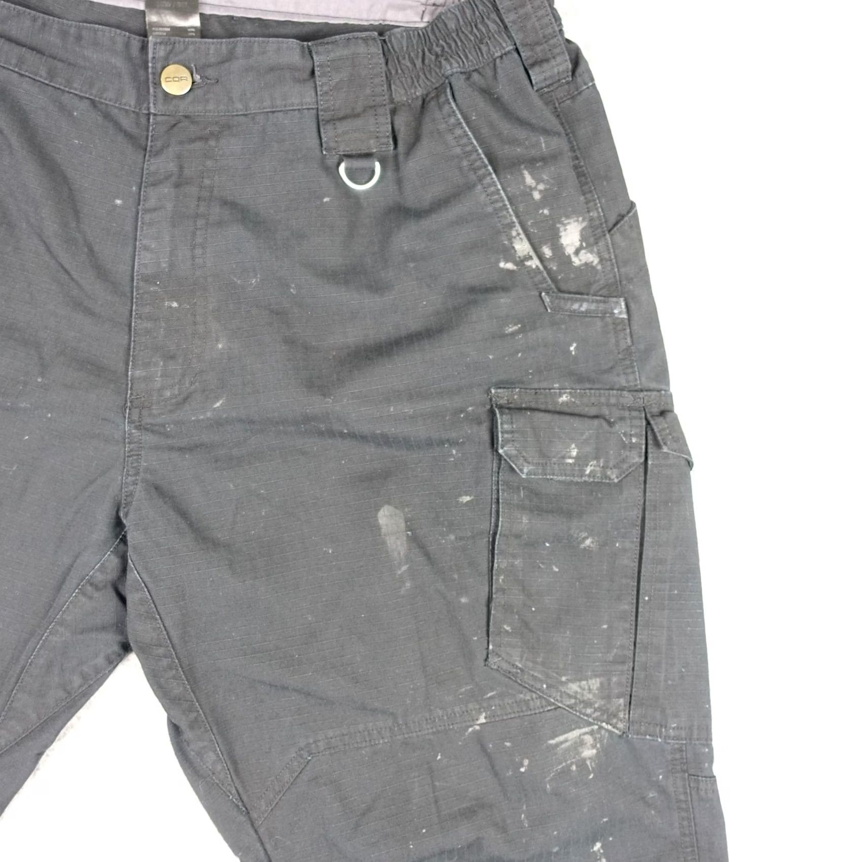 Vintage CQR Cargo Pants Mens 35x29 Black Tactical Workwear Elastic Waist Pockets Utility Pants Straight 29in Inseam Mens Regular Size US 35 - 4 Thumbnail