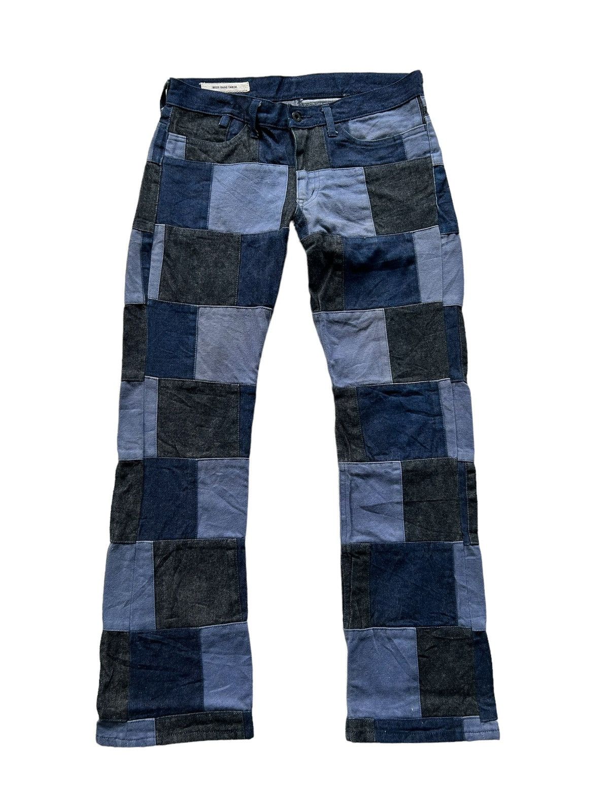 Japanese Brand × Kapital × Vintage Japanese Brand Four Bard Denim Patchwork Rare🎌☠️☠️ Size US 31 - 5 Thumbnail