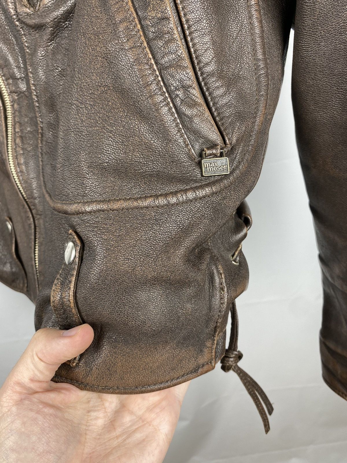 Leather Canadian Hunter By Max Moser Biker Jacket Genuine Leather 52 Size US L / EU 52-54 / 3 - 7 Thumbnail