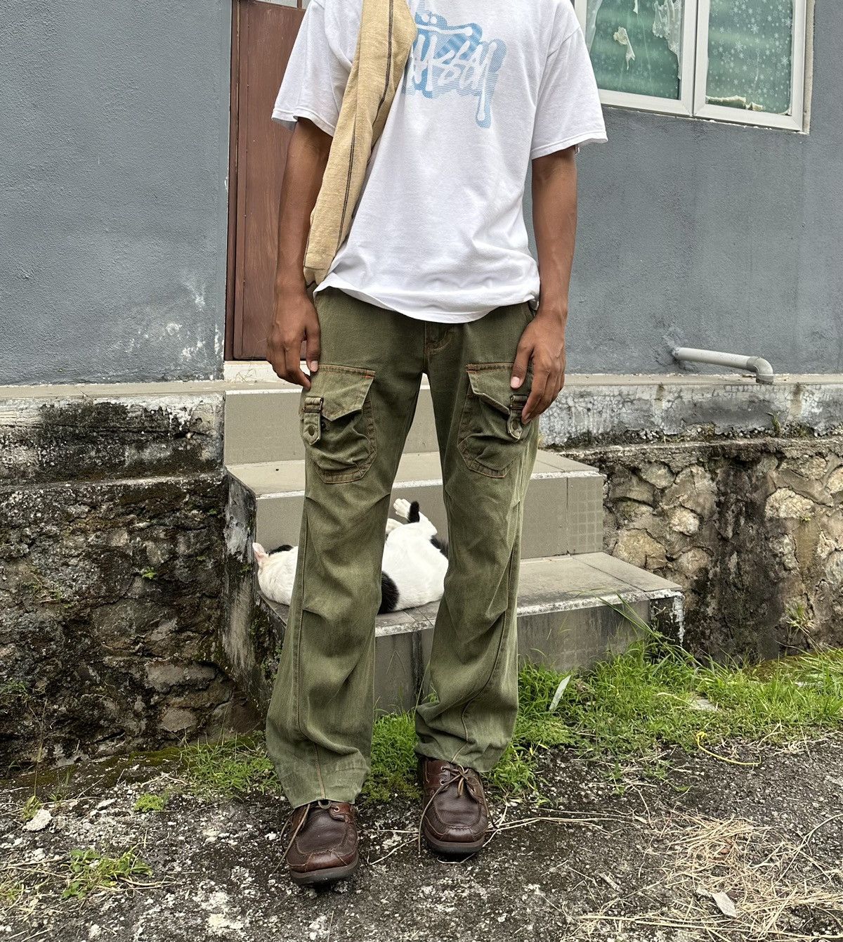 Vintage 👹Vintage Faded Garments Mens Cargo Pants Size US 30 / EU 46 - 3 Thumbnail