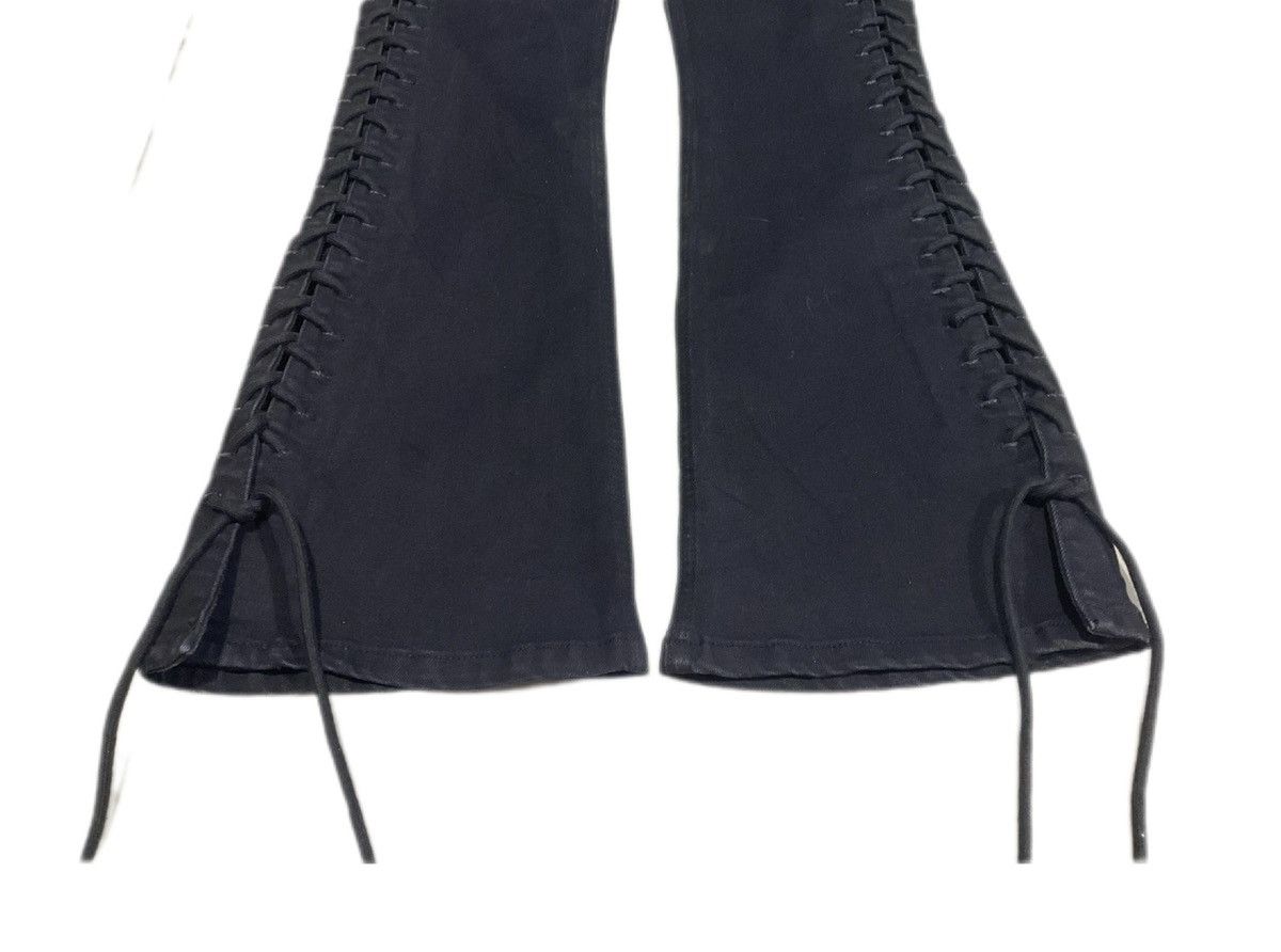 If Six Was Nine × Japanese Brand × Le Grande Bleu (L.G.B.) 🔥Sick Y2K Shaggie Bondage Laces Up Flared Denim Black Size US 26 / EU 42 - 4 Thumbnail