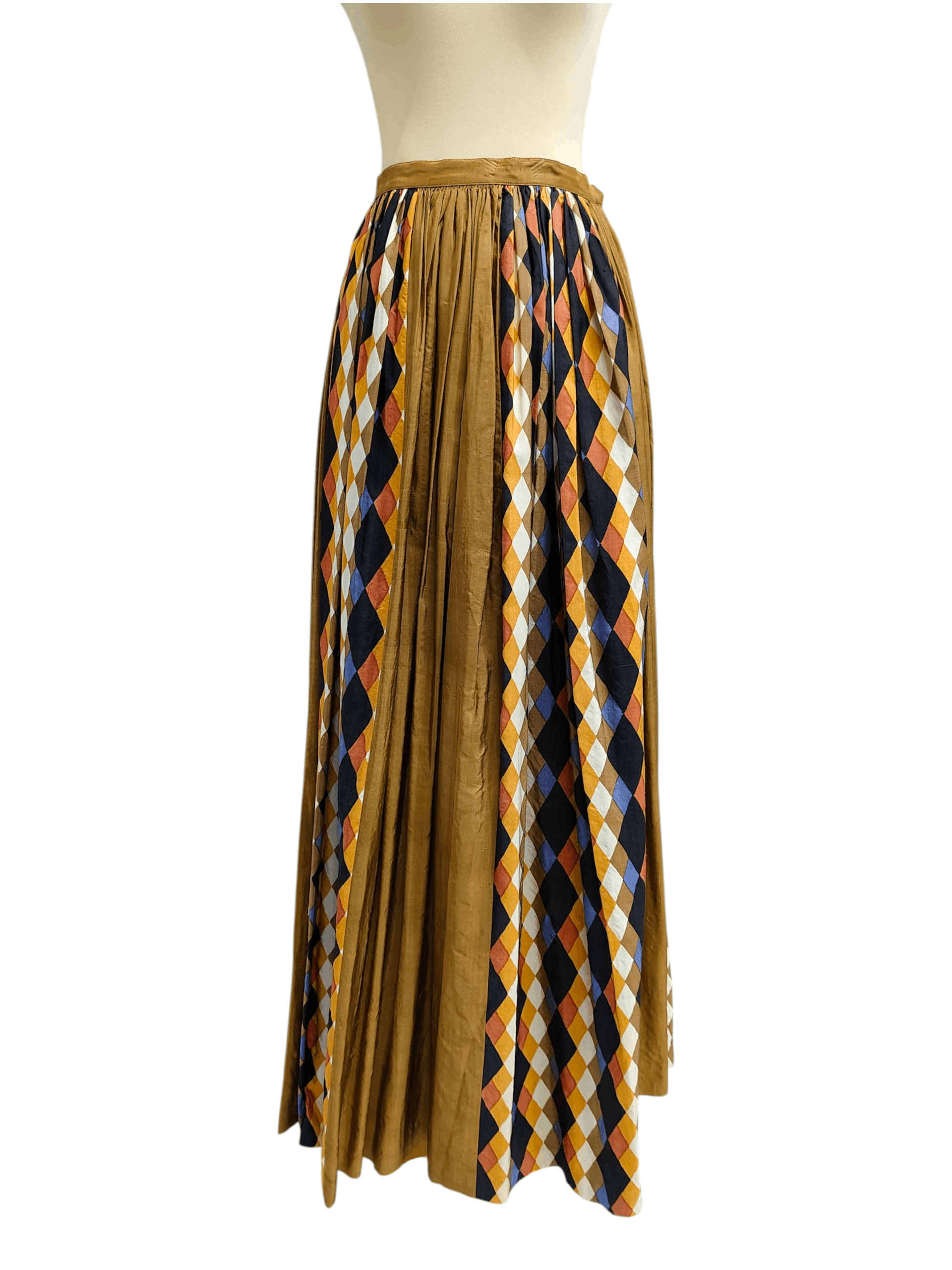 Saint Laurent Paris ARCHIVE💥Vtg 70s Saint Laurent Pleated Floor Skirt Size 28" / US 6 / IT 42 - 2 Thumbnail