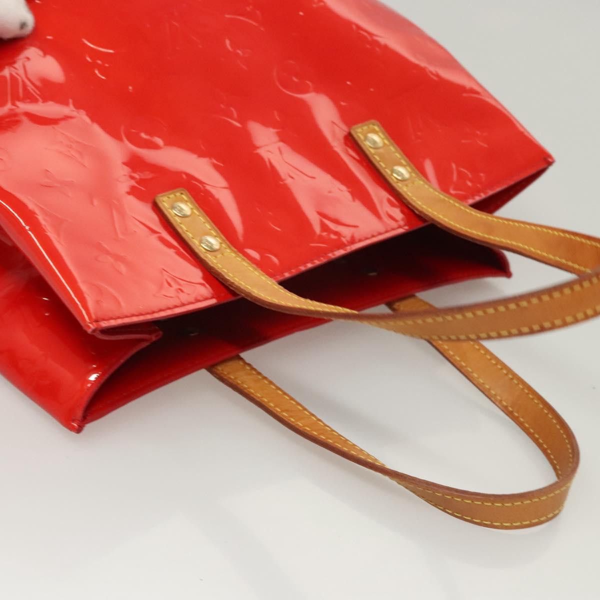 Louis Vuitton LOUIS VUITTON Monogram Vernis Reade MM Hand Bag Red Rouge Size ONE SIZE - 6 Thumbnail