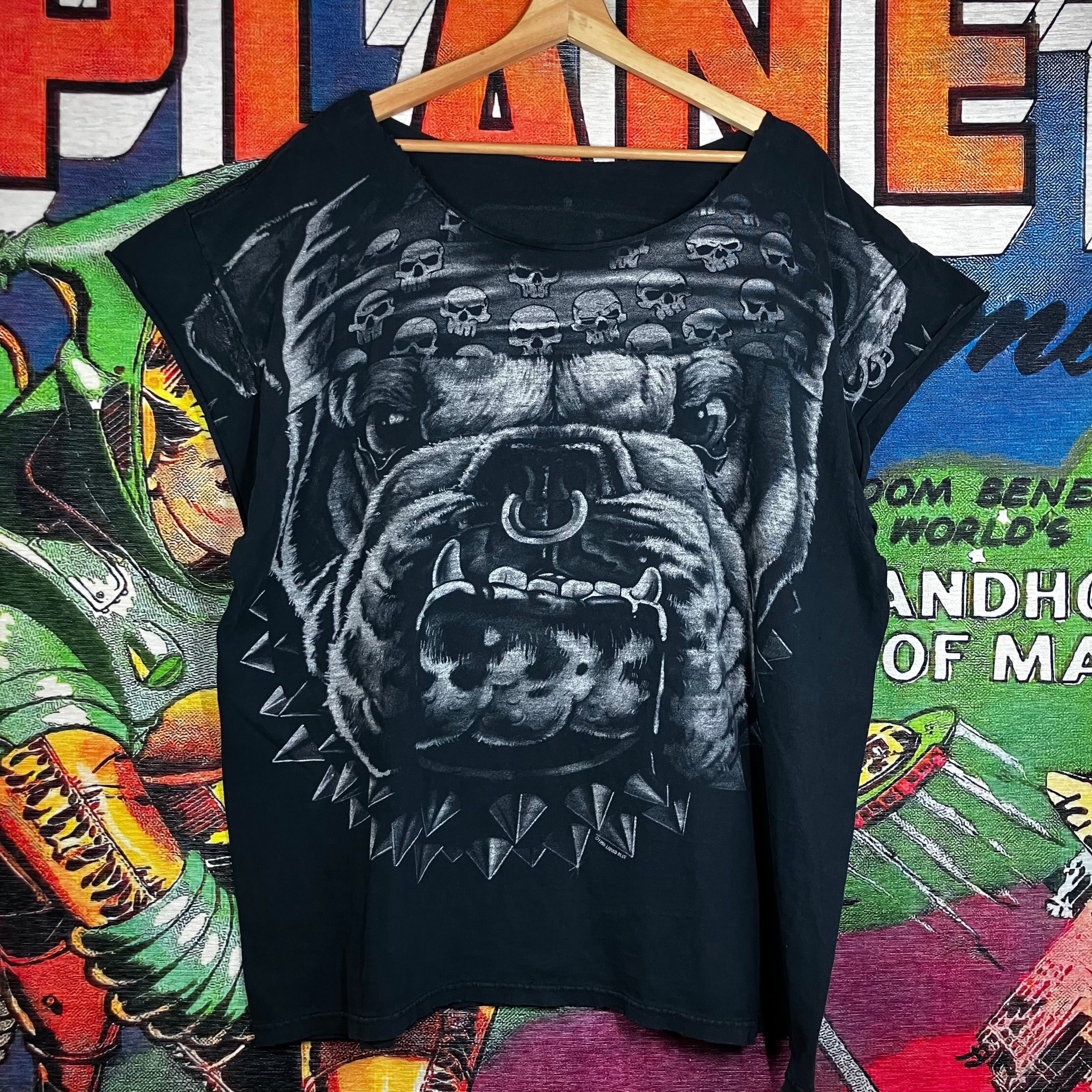 Liquid Blue × Vintage Thrashed/ Chopped Y2K Liquid Blue Bull Dog “Cats Suck” Graph Size US XXL / EU 58 / 5 - 1 Thumbnail