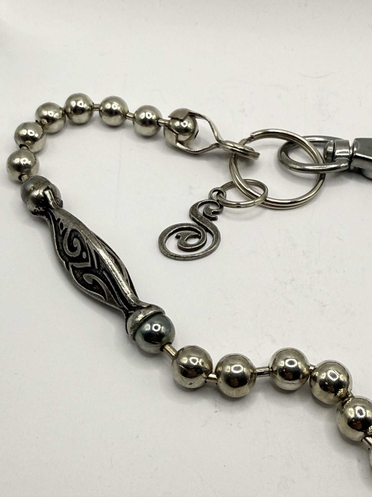 Seditionaries Heavy metal beaded biker key chain biker/goth chrome erd Size ONE SIZE - 2 Thumbnail