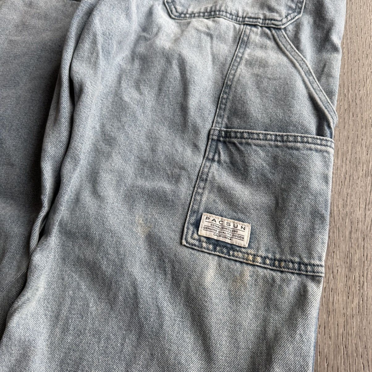 Other Blue Carhartt Style Pacsun Double Knee Baggy Denim Jeans Size US 36 / EU 52 - 4 Thumbnail