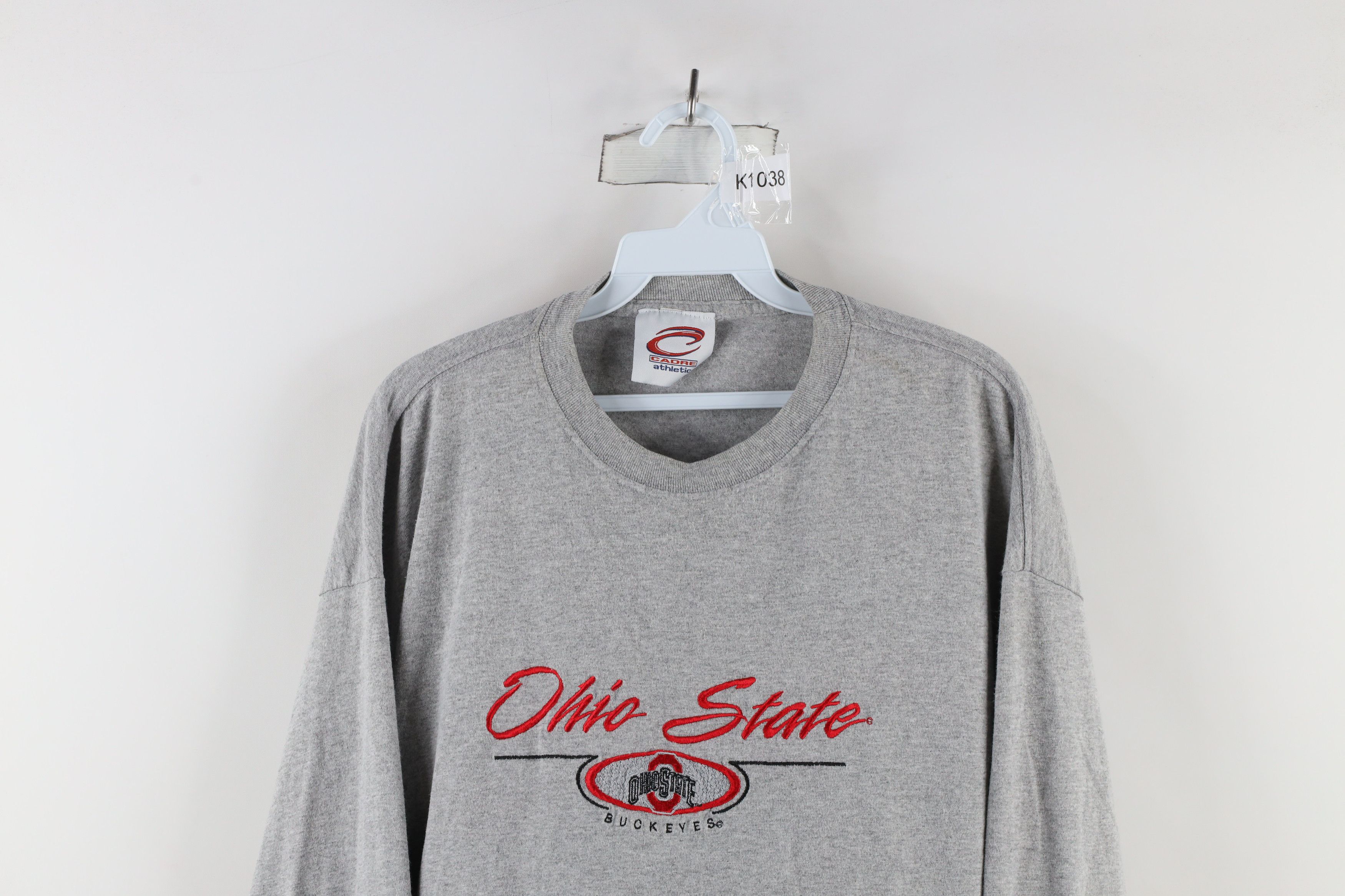Vintage Vintage 90s Ohio State University Long Sleeve T-Shirt Gray Size US XXL / EU 58 / 5 - 2 Thumbnail