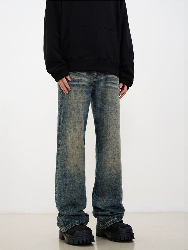 Vintage American retro washed distressed straight bootcut jeans Size US 32 / EU 48 - 2 Thumbnail