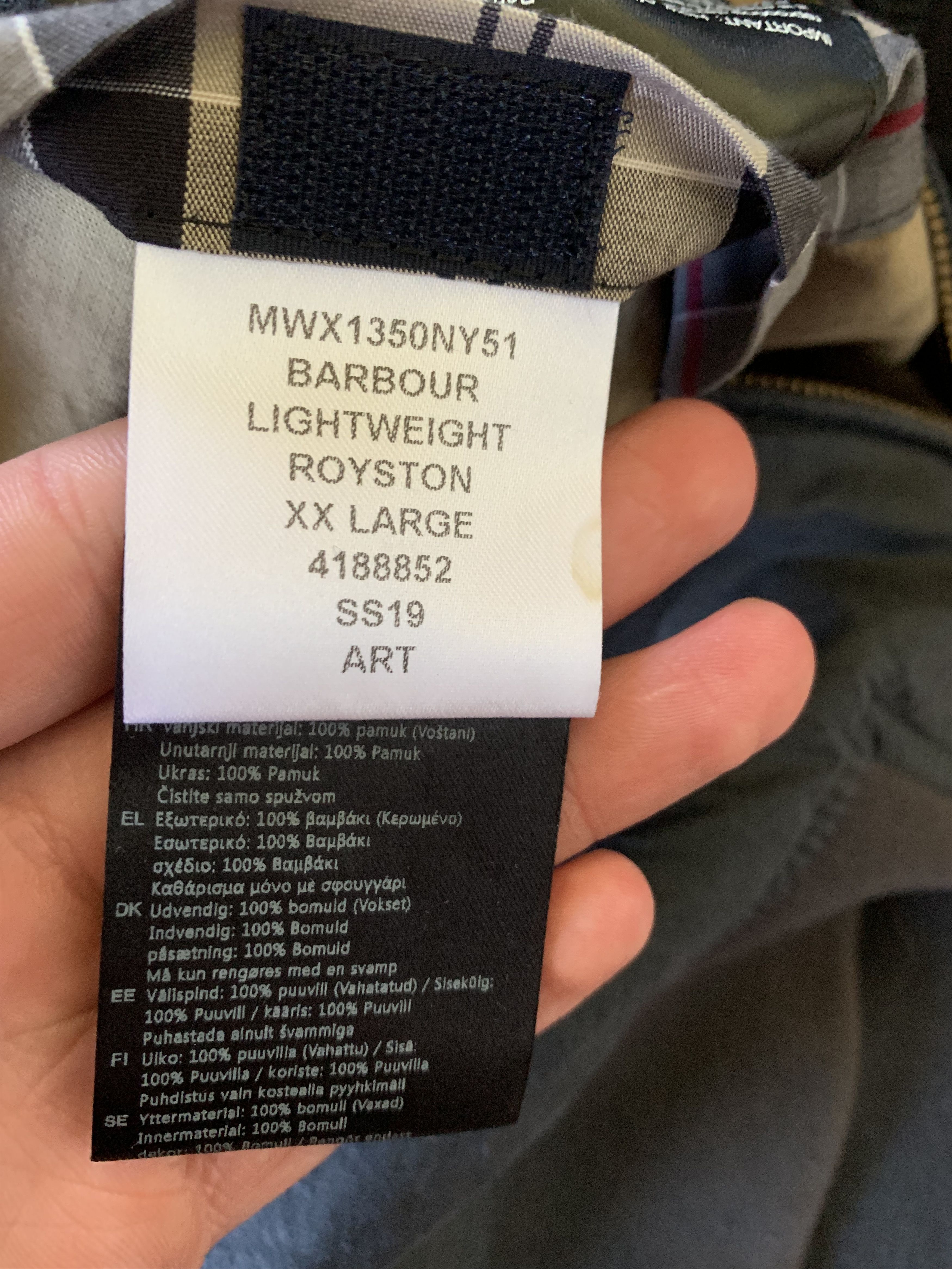 Barbour × Vintage Vintage Barbour Waxed Bomber Jacket Lightweight Royston Size US XXL / EU 58 / 5 - 9 Thumbnail