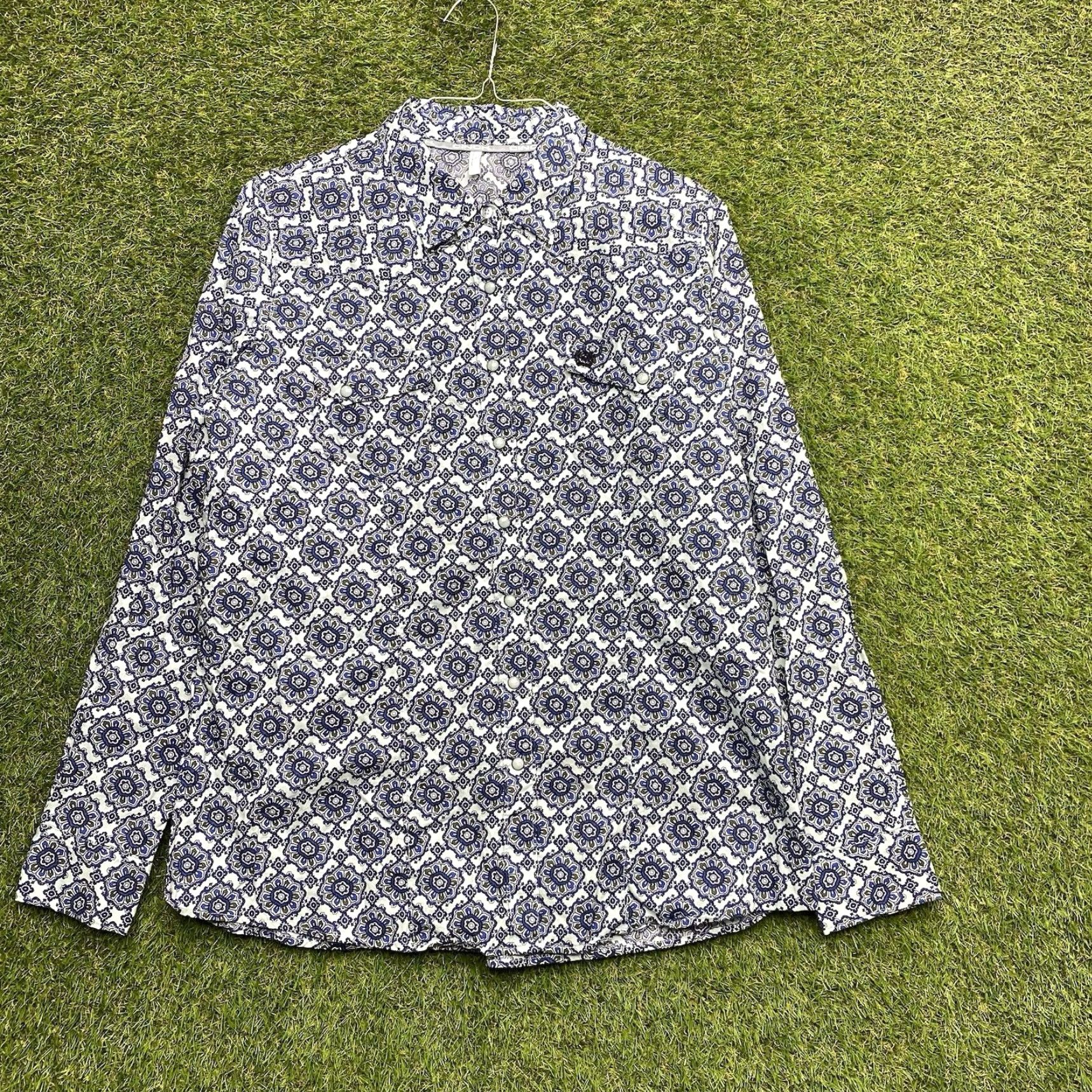 CLOSED Cinch Shirt Womens 2XL Navy Geometric Western Cowgirl Rodeo Pearl Snap Close Size XXL / US 16-18 / IT 52-54 - 2 Thumbnail