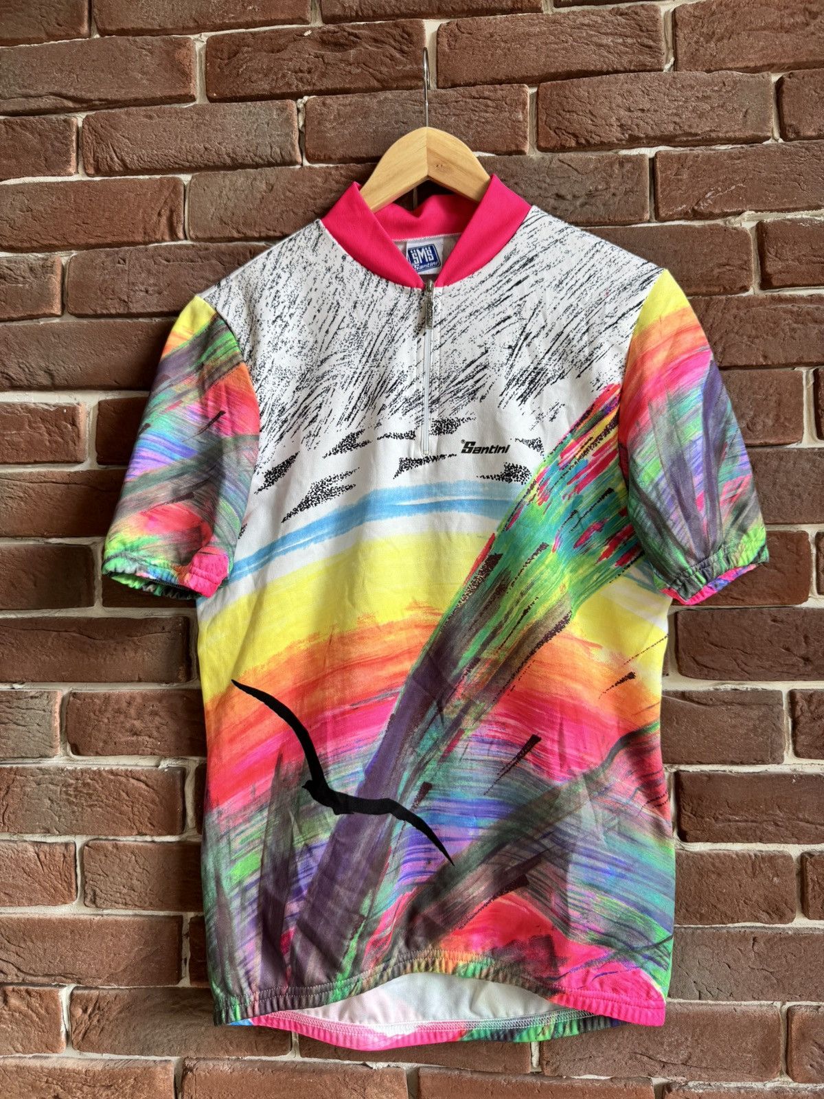 Vintage Vintage 90s M SANTINI Cycling Jersey Colnago Made In Italy Size US M / EU 48-50 / 2 - 1 Thumbnail