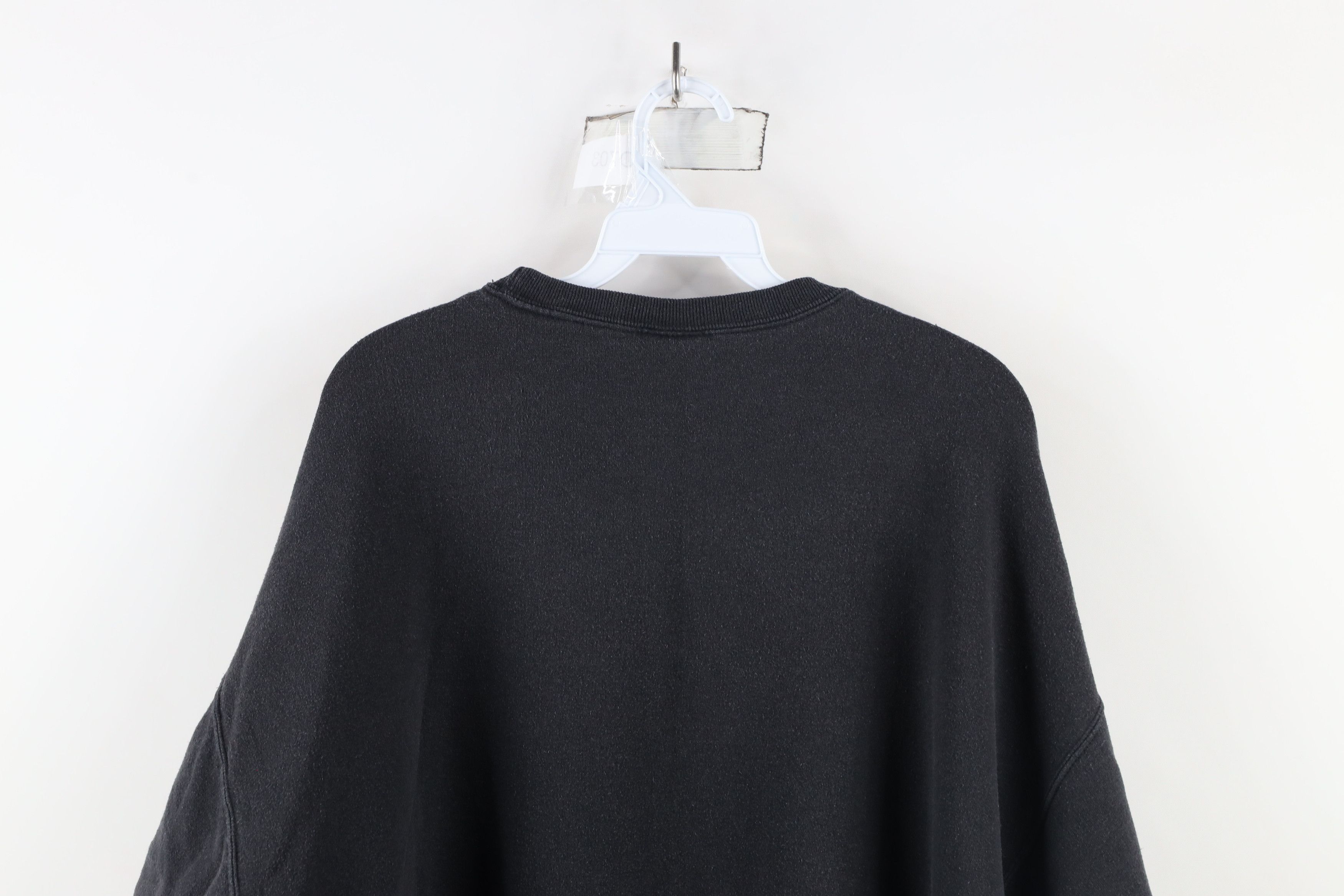 Vintage Vintage 90s Streetwear Faded Blank Crewneck Sweatshirt Black Size US XL / EU 56 / 4 - 8 Thumbnail