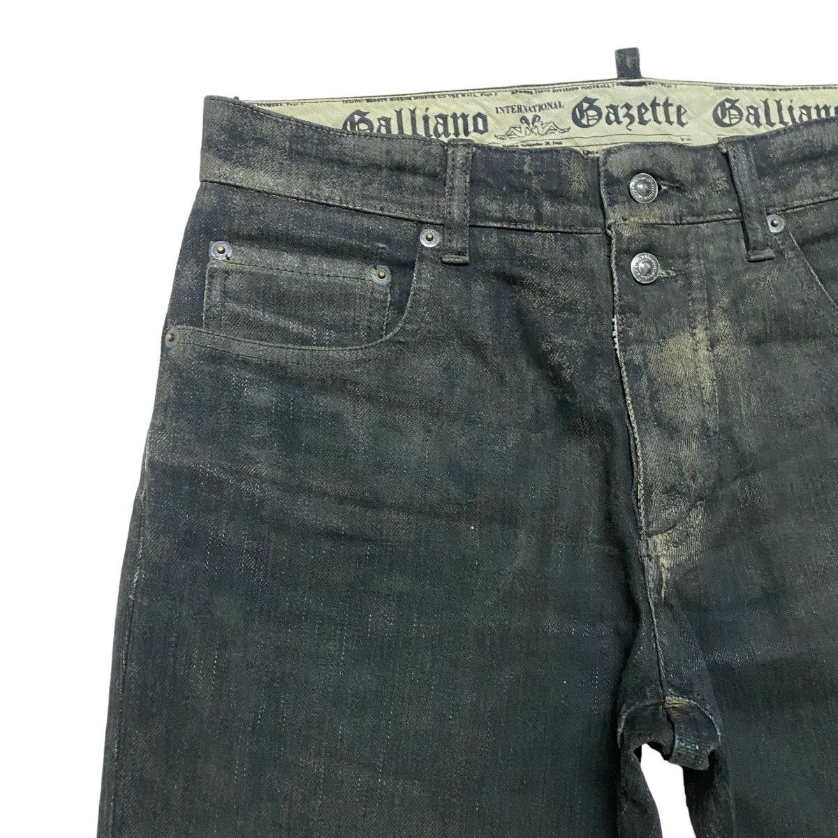 John Galliano John Galliano Black Dust Waxed Denim Jeans Size US 30 / EU 46 - 4 Thumbnail