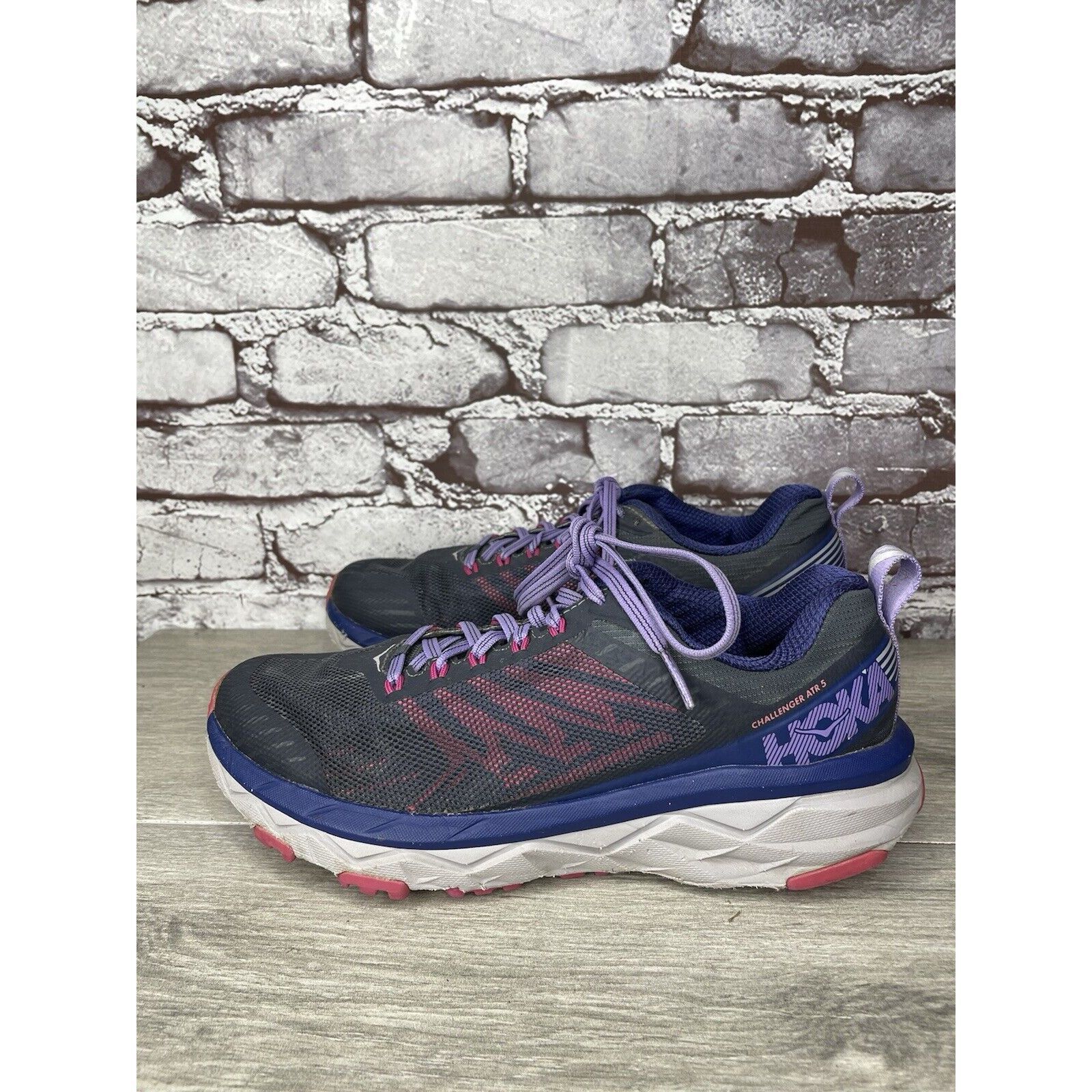 Hoka Hoka One One Challenger ATR 5 Purple Mesh Gym Running Shoes Size US 8 / IT 38 - 18 Thumbnail