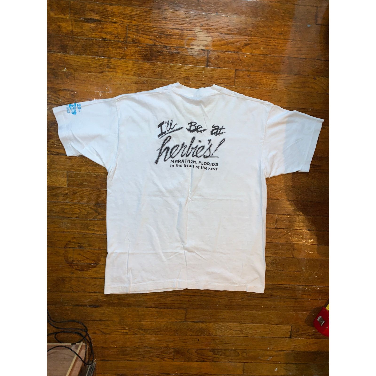 Fruit Of The Loom Vintage Herbies Diner Marathon FL T Shirt 1992 USA Size US XXL / EU 58 / 5 - 7 Thumbnail