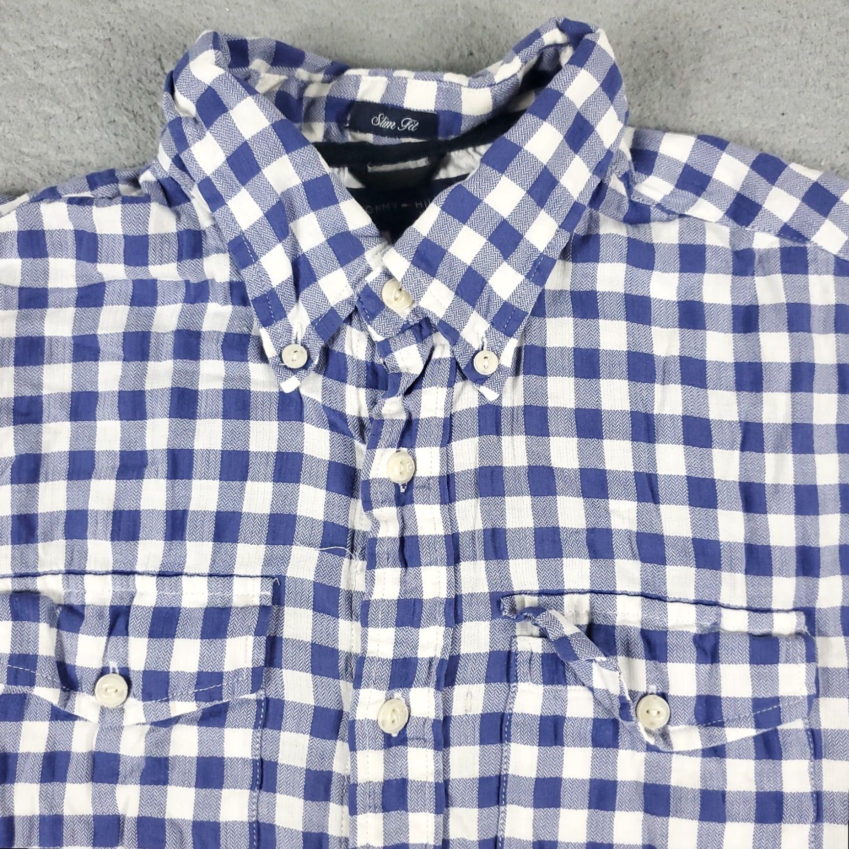 Tommy Hilfiger Tommy Hilfiger Shirt Mens Small Blue Check Button-Up Short Sleeve Clothing Modern Preppy Casual Formal Workwear Summer Spring Fall Weather Size US S / EU 44-46 / 1 - 2 Thumbnail