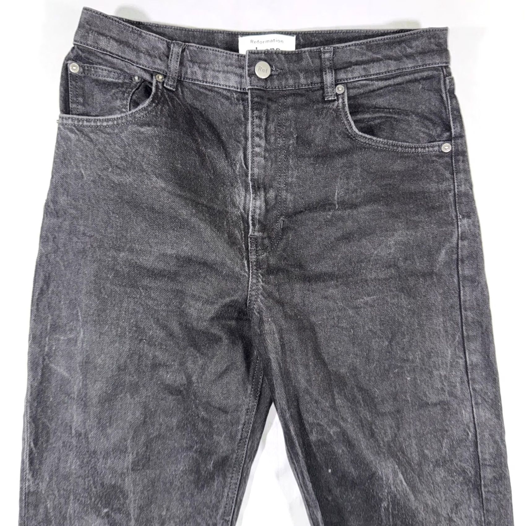 Reformation VINTAGE? No. Reformation Jeans Womens Black High Rise Straight Leg Denim Charcoal Wash 5-Pocket Size 30" / US 8 / IT 44 - 5 Thumbnail