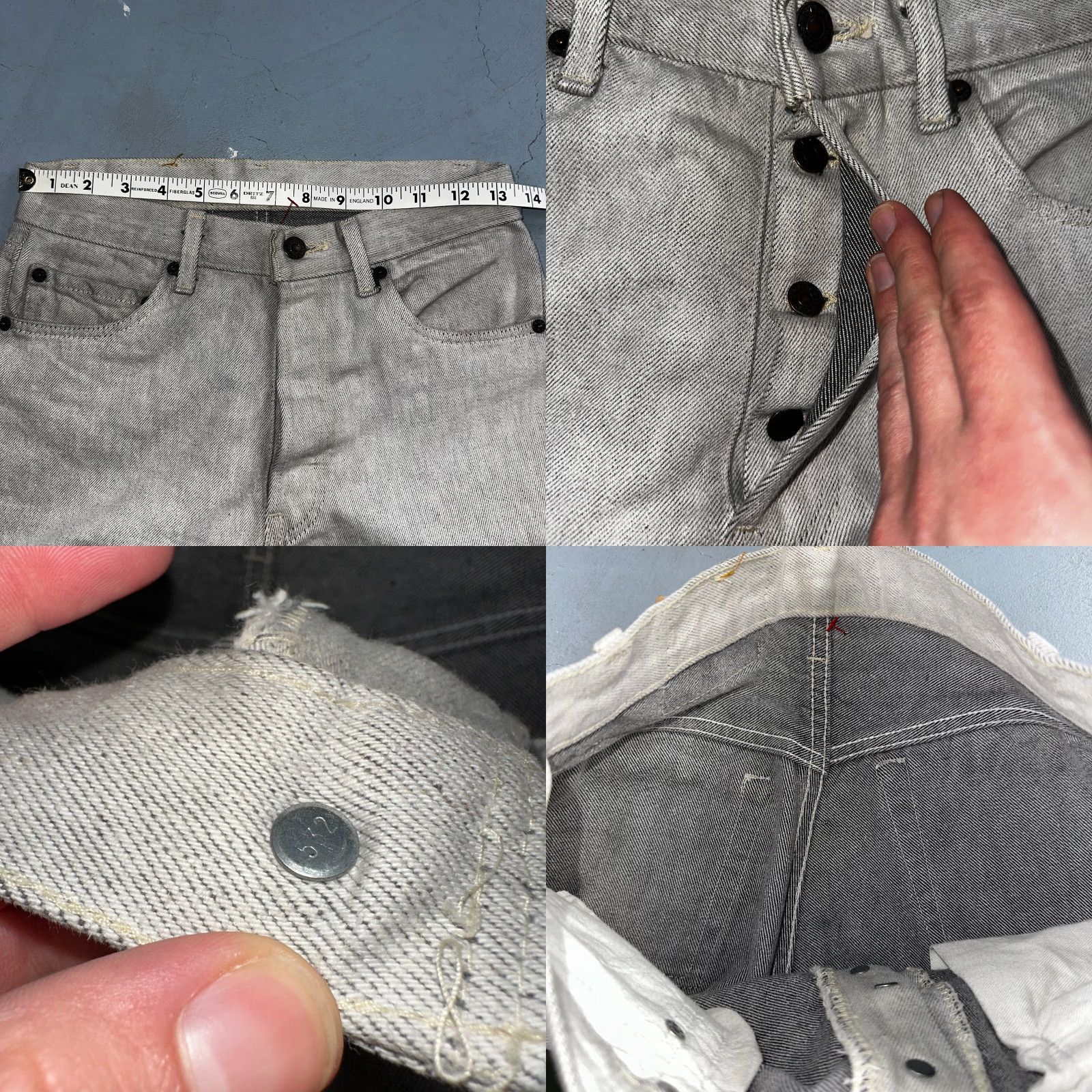Levi's VINTAGE Levi's 501 Jeans Men 28x32 Gray Light Wash Straight 80s USA 90s Comfort Classic Button Closure Denim Cotton Regular Mid Rise Size US 28 / EU 44 - 8 Thumbnail