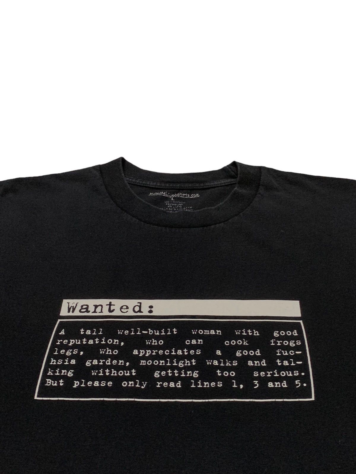 Vintage Vintage Wanted Funny Words Punchline Tshirt Size US L / EU 52-54 / 3 - 4 Thumbnail