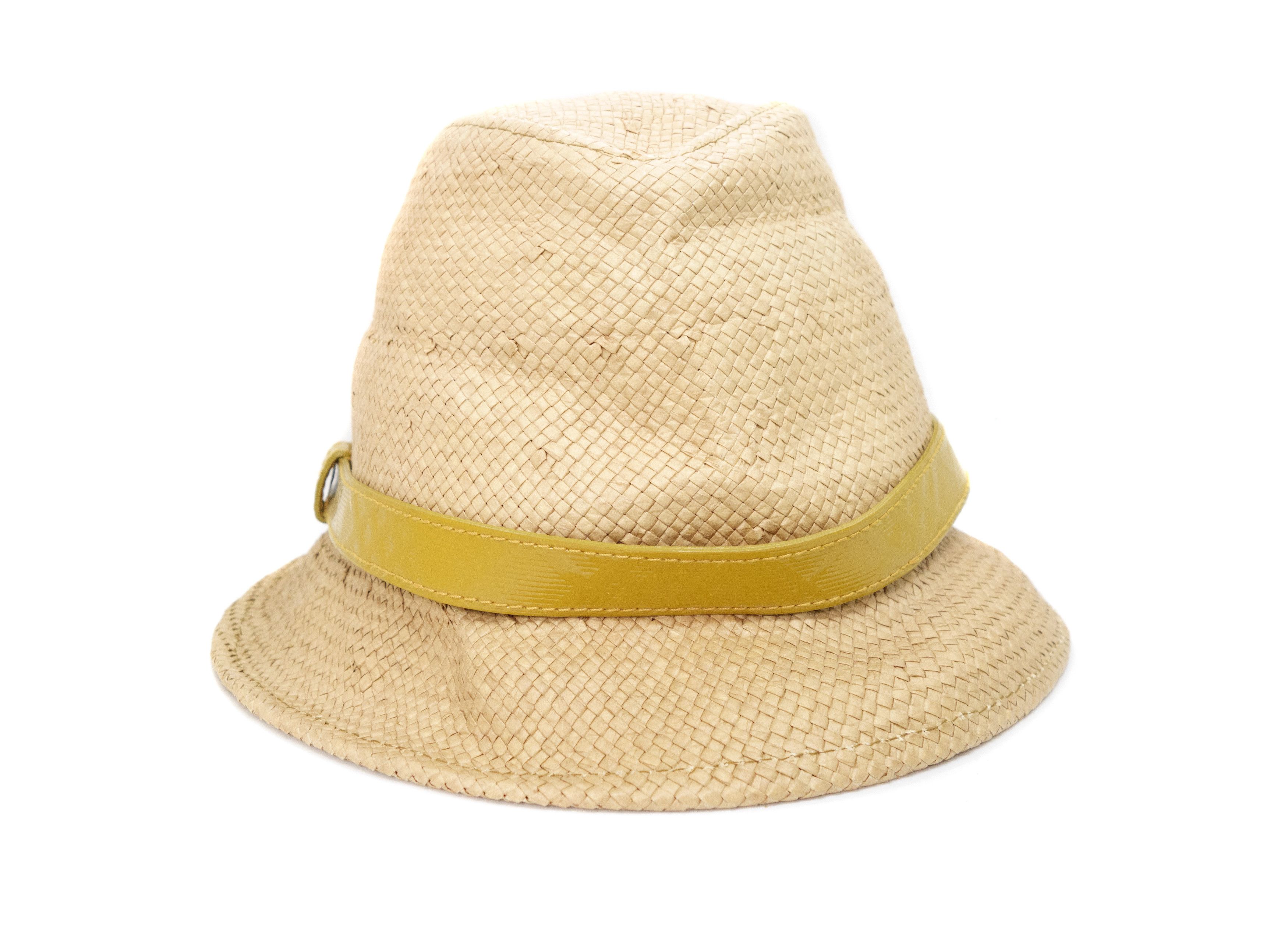 Burberry Straw Leather Band Cellulosa Bucket Hat Size ONE SIZE - 1 Thumbnail