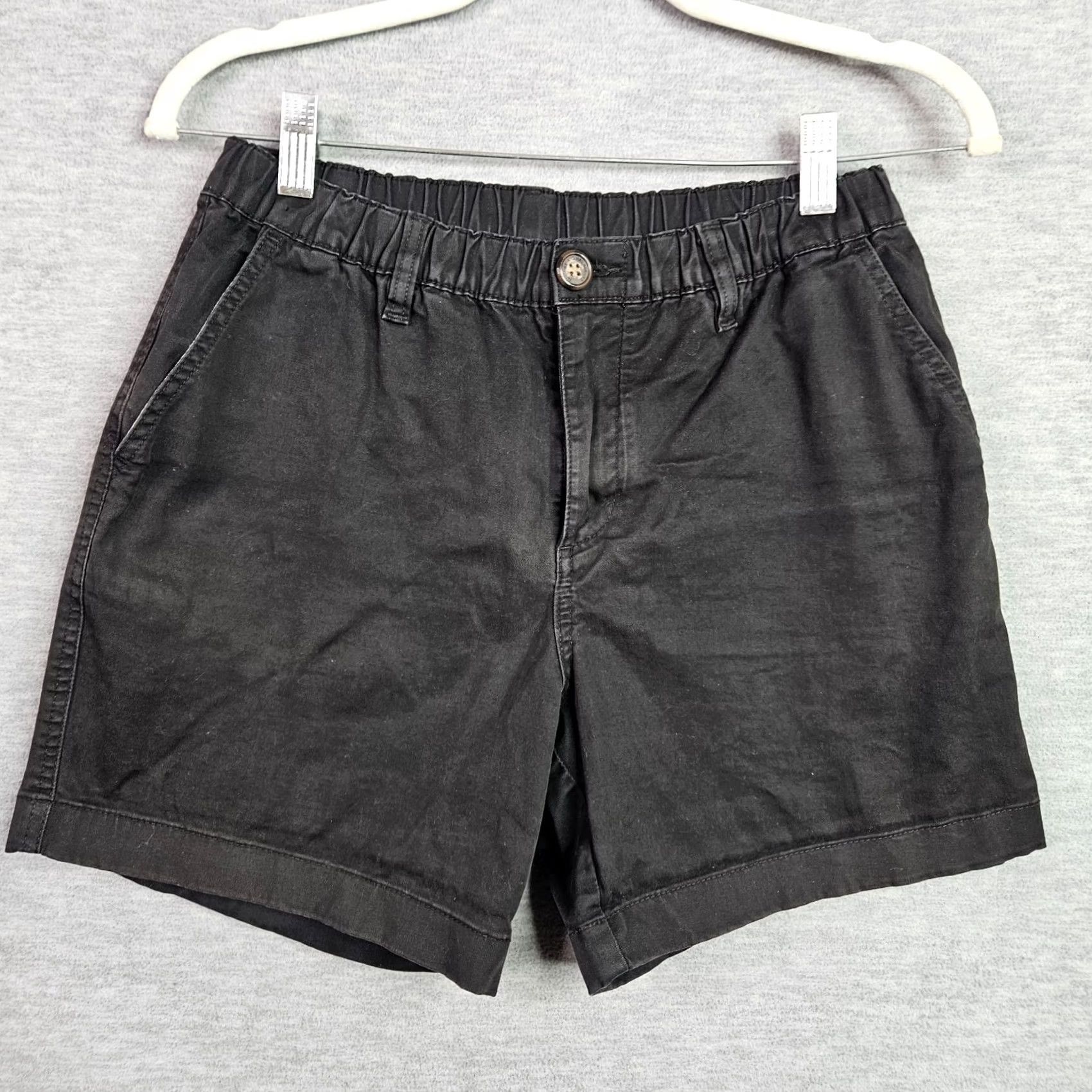Chubbies Chubbies Regular Fit Short Men’s Black S Elastic Waist Pockets Casual Denim/Chino Style Front Flat Front Rise Mid 10-12 in Button Pocket Logo Size US 29 - 2 Thumbnail