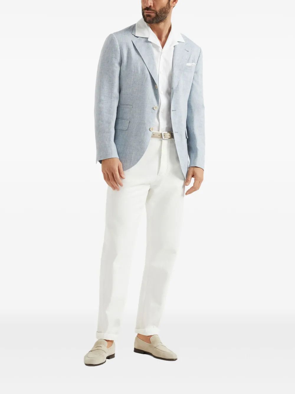 Brunello Cucinelli o1la1rc1a0326 Shirt in White Size US XL / EU 56 / 4 - 2 Thumbnail