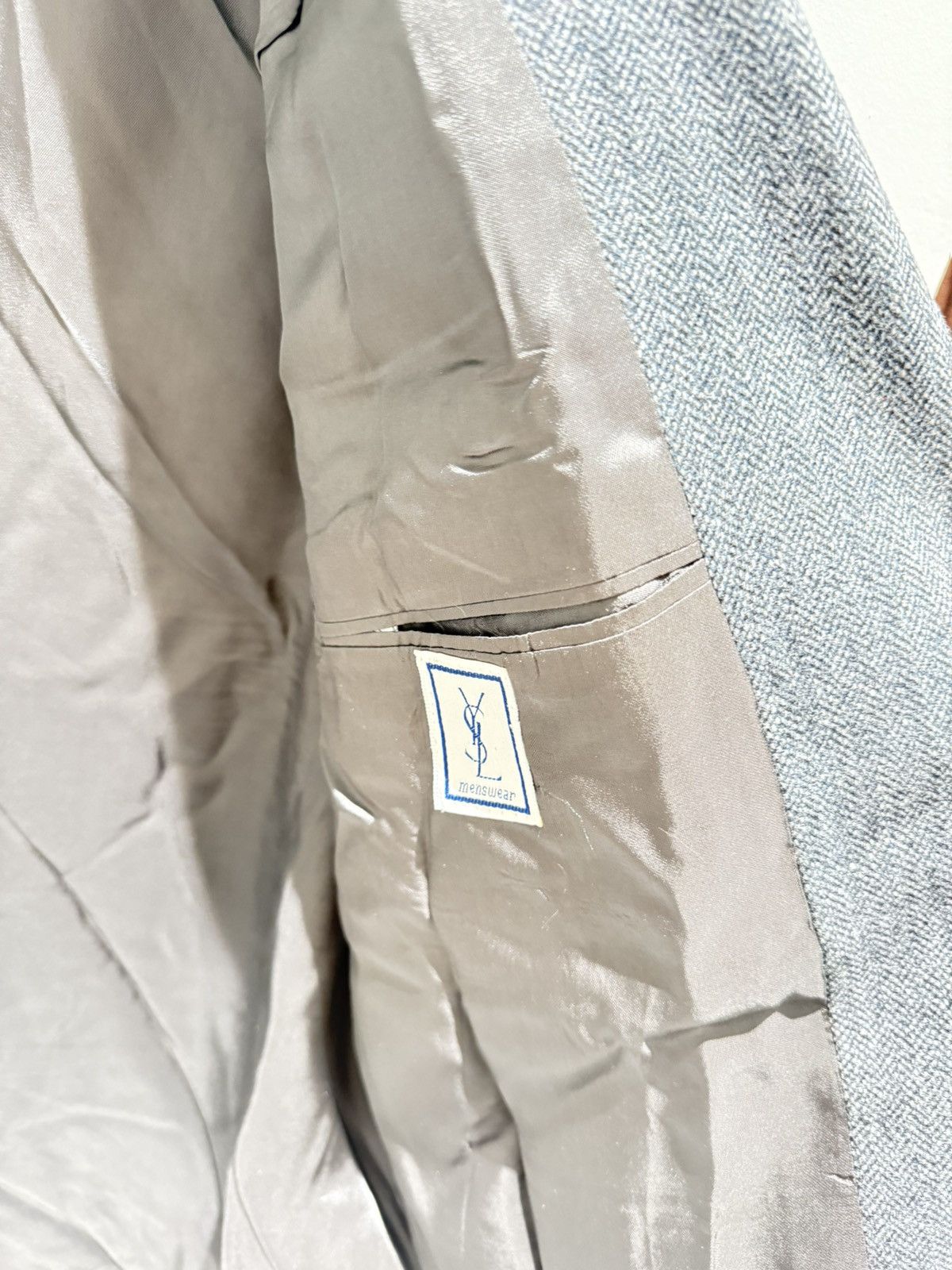 Yves Saint Laurent Vintage YSL Blazer — Teal/Gray Size 44L - 3 Thumbnail