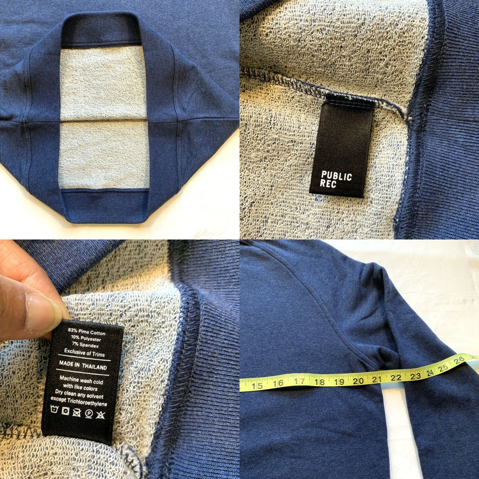 Vintage Public Rec Sweater Mens Small Blue Sweatshirt Weekend Crew Pima French Terry Size US S / EU 44-46 / 1 - 8 Thumbnail