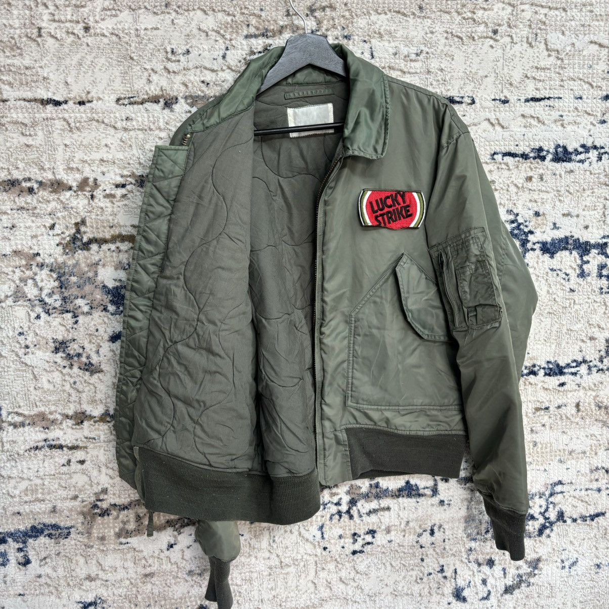 Vintage Vintage Bomber Jacket With Lucky Strike Patches Rare Design Size US L / EU 52-54 / 3 - 14 Thumbnail