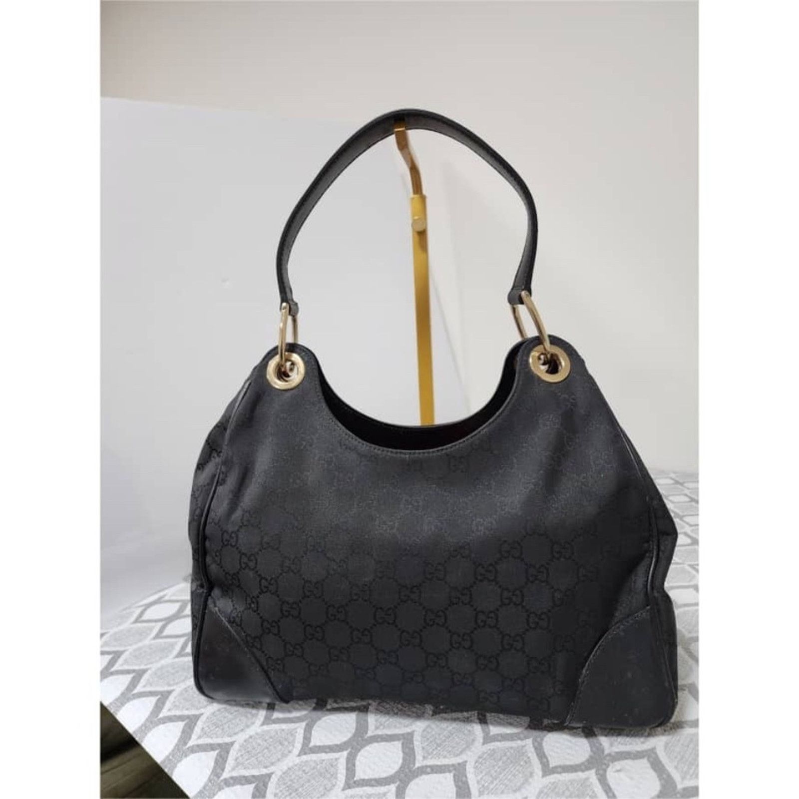 Gucci Authentic Gucci GG Canvas Leather 2way Shoulder Bag Black Size ONE SIZE - 1 Thumbnail