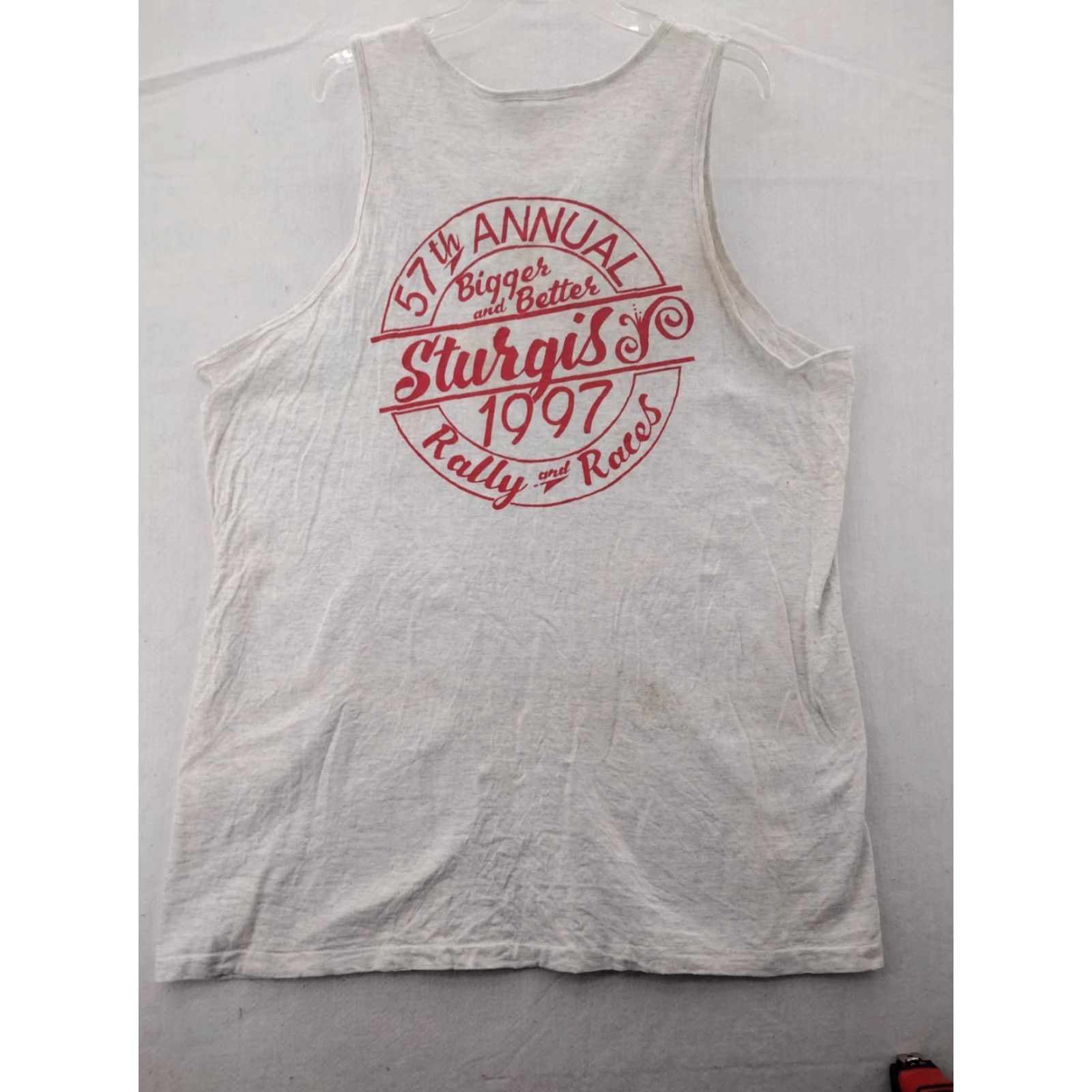 Vintage VINTAGE Sturgis 97 Sturgis Highway Tour Tank Top T-Shirt Mens 2XL White USA Biker 90s Shirt Tank Top Size US XXL / EU 58 / 5 - 4 Thumbnail