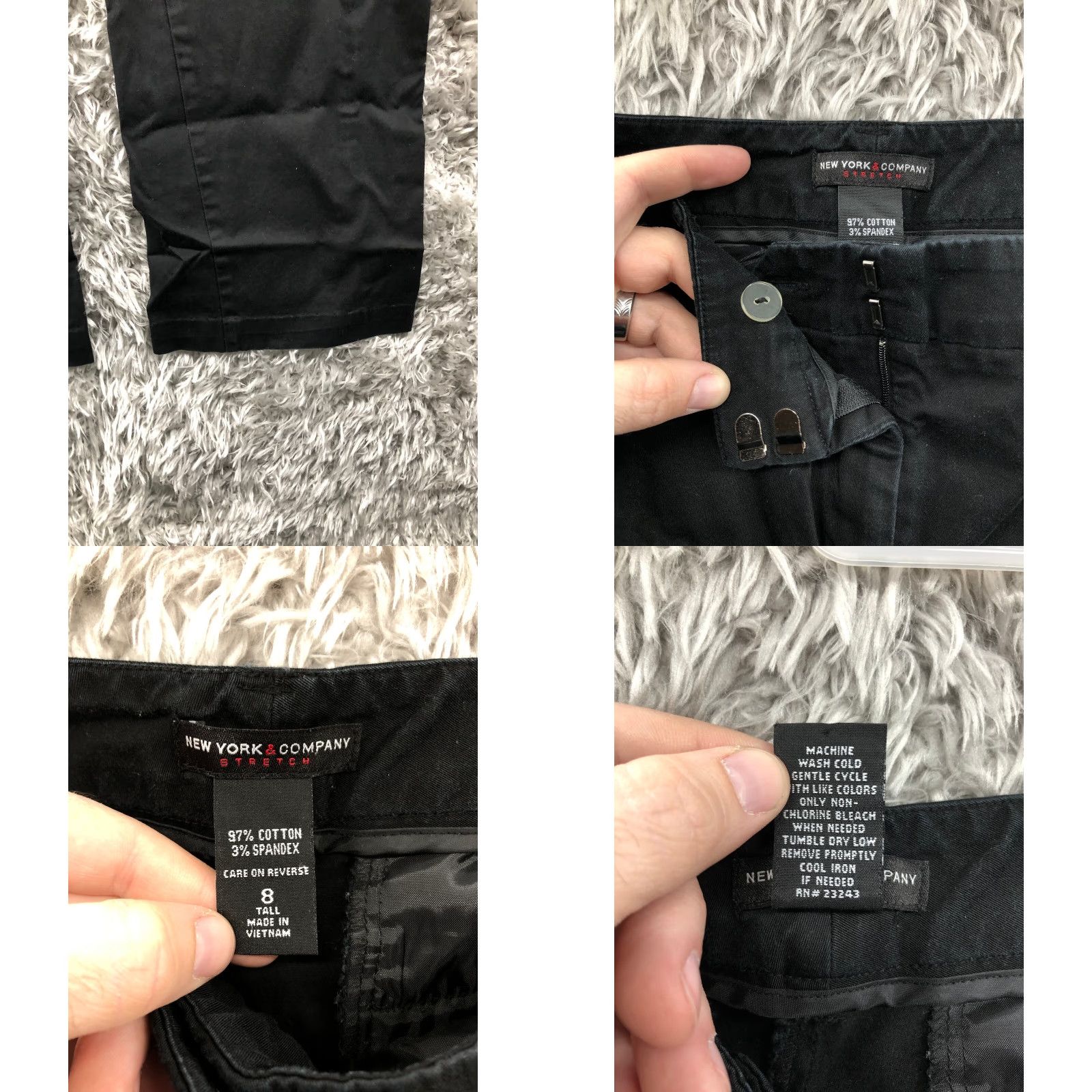 CO New York & Co Chino Pants Size 8 Tall Womens Mid Rise Straight Leg Black Size 30" / US 8 / IT 44 - 8 Thumbnail