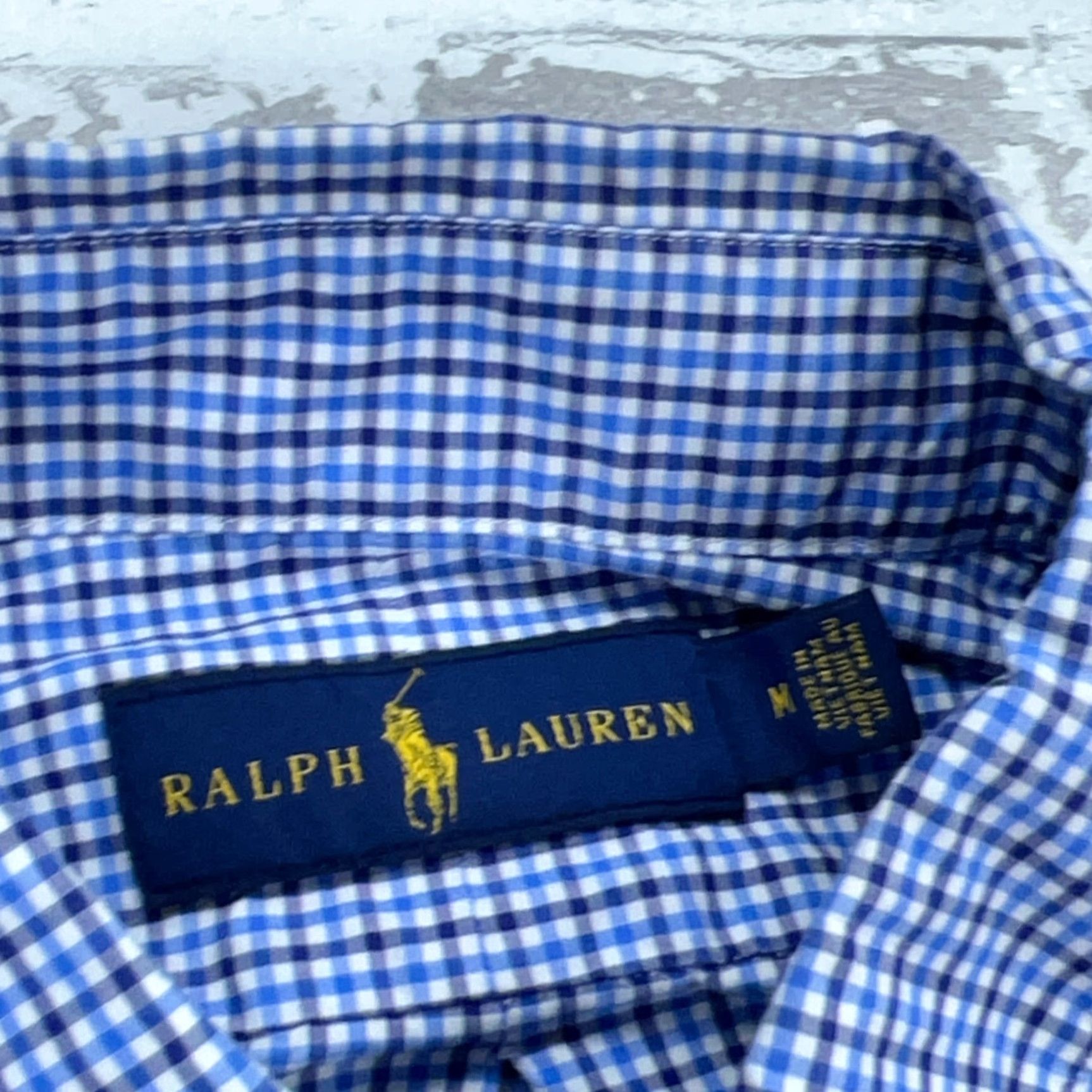 Ralph Lauren Ralph Lauren Shirt Men Medium Blue Plaid Button Up Dress Poplin Tattersall A27 Size 40R - 3 Thumbnail
