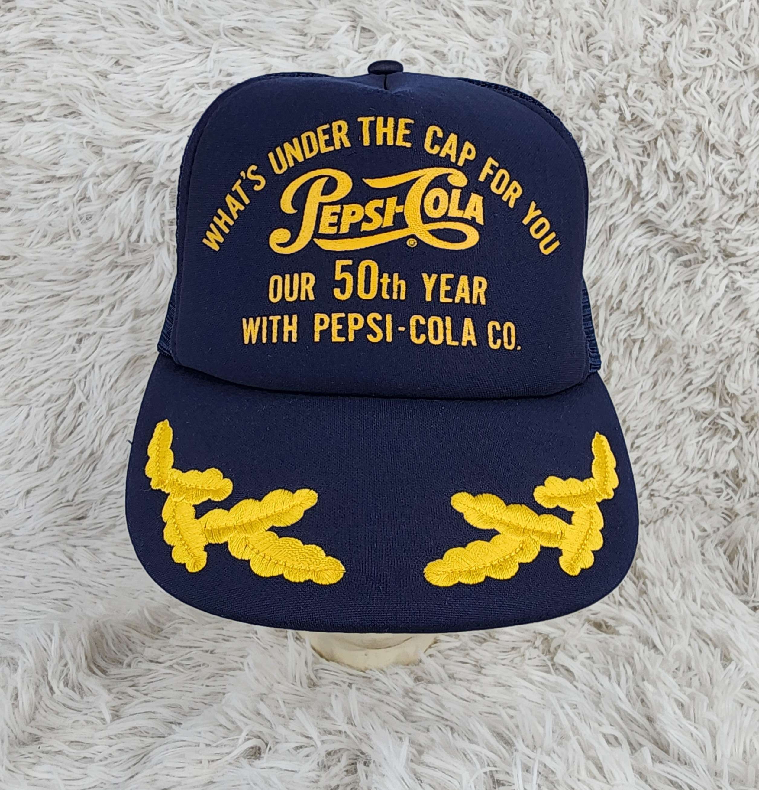 Pepsi Vintage 50th year Pepsi-cola Co. trucker hat Size ONE SIZE - 2 Thumbnail