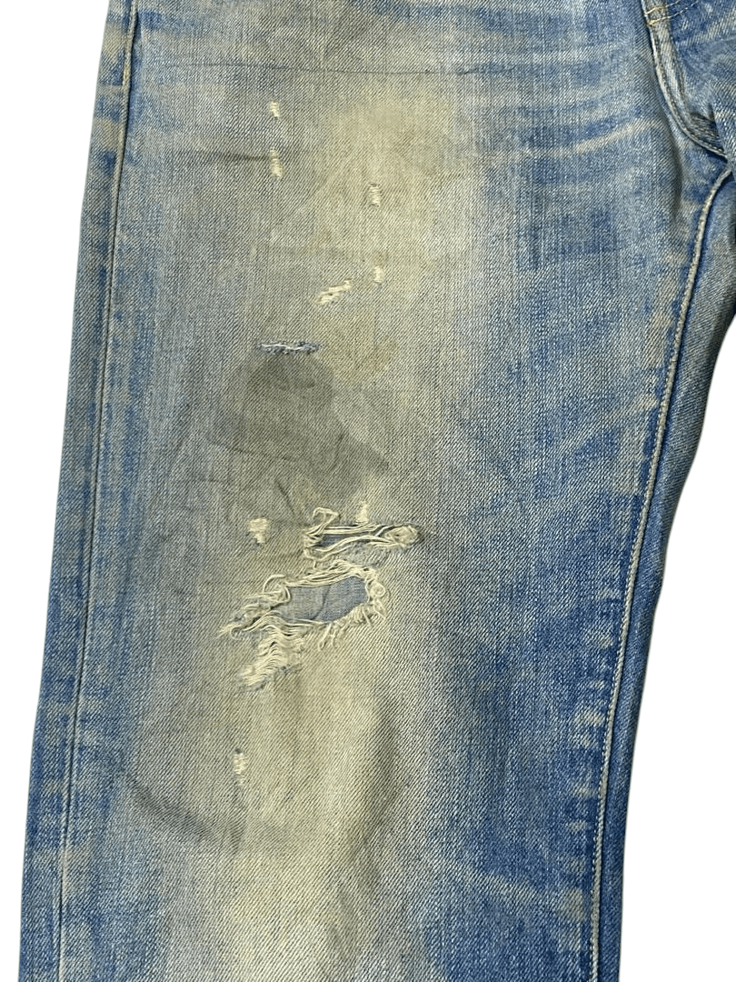 If Six Was Nine × Japanese Brand Vintage Japanese Brand Red Card Blue Washed Distressed Jeans Size US 36 / EU 52 - 10 Thumbnail