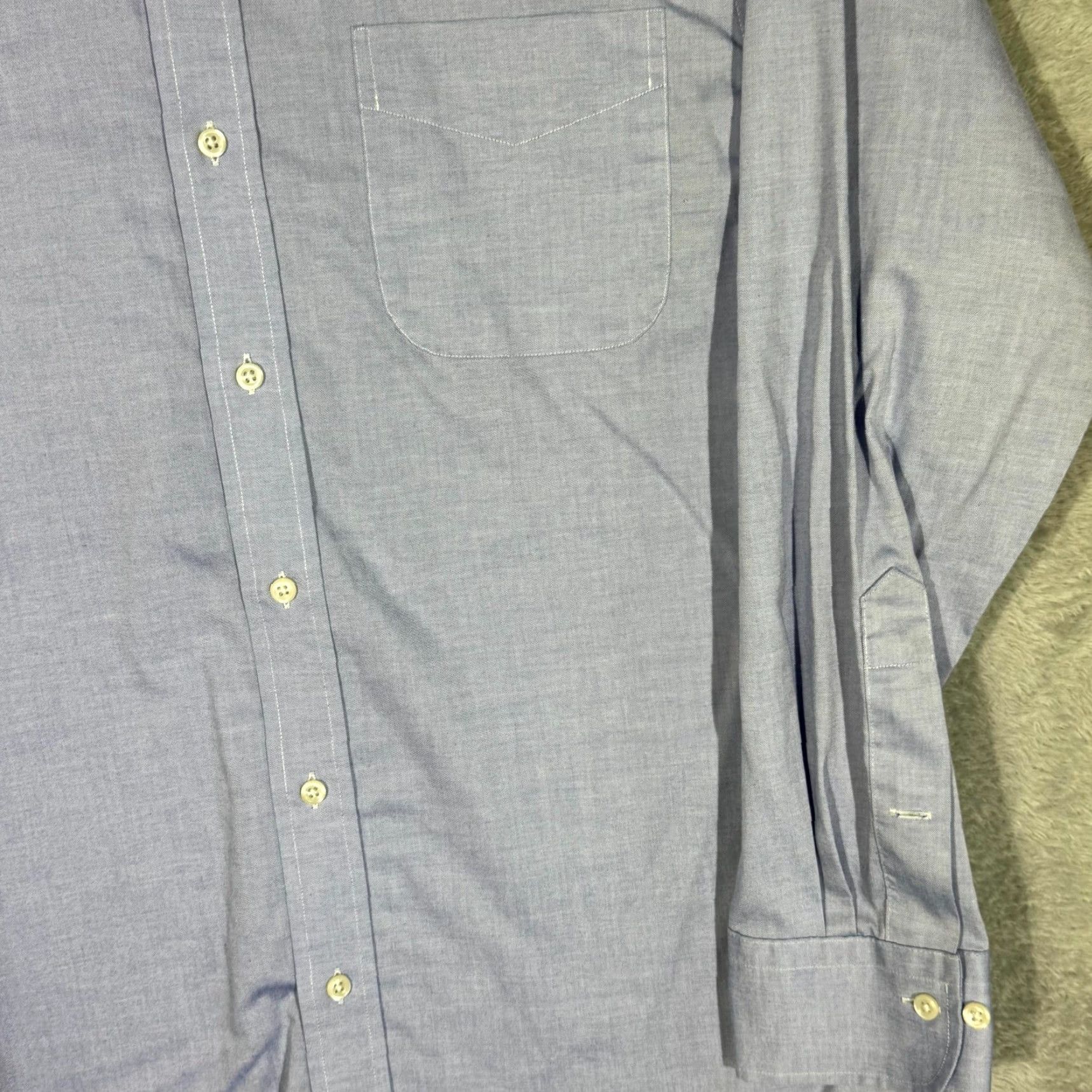 Ralph Lauren Lauren Ralph Lauren Dress Shirt Men 16 32/33 Blue Cotton Button-Down Shirt, Long Sleeve, Classic Fit Size 42R - 5 Thumbnail