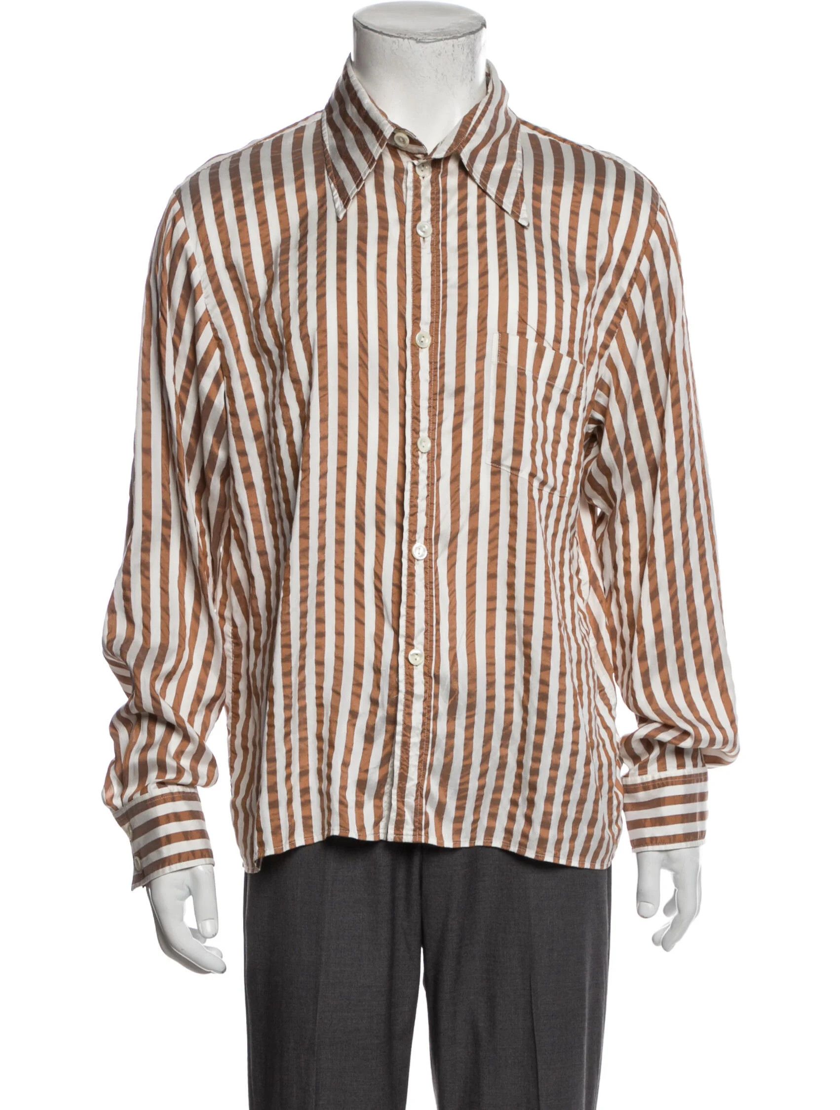 Second/Layer Silk Striped Shirt Size US M / EU 48-50 / 2 - 2 Thumbnail