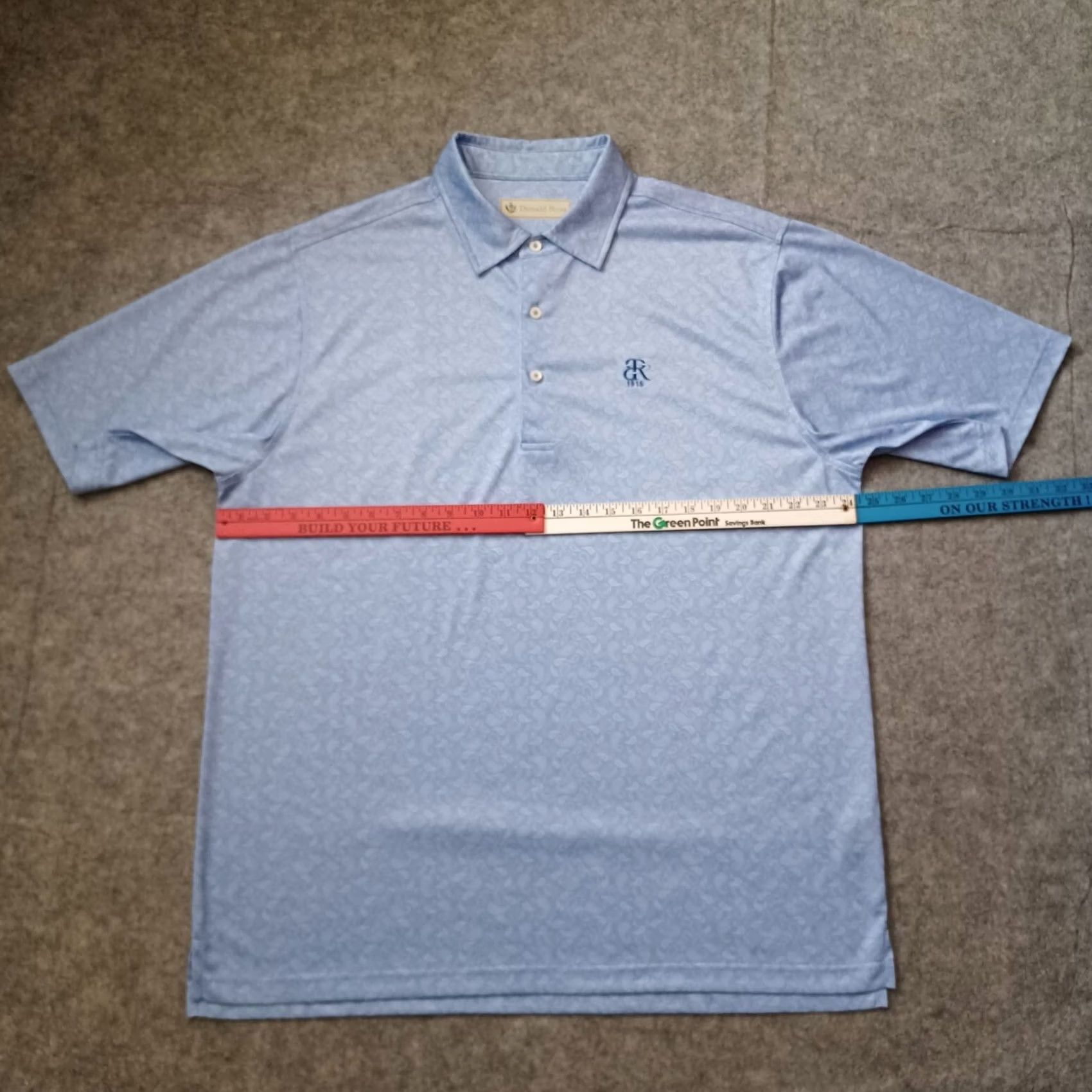 Vintage Donald Ross Shirt Polo Short Sleeve Blue Paisley Print Golf Sport Mens Large Size US L / EU 52-54 / 3 - 4 Thumbnail
