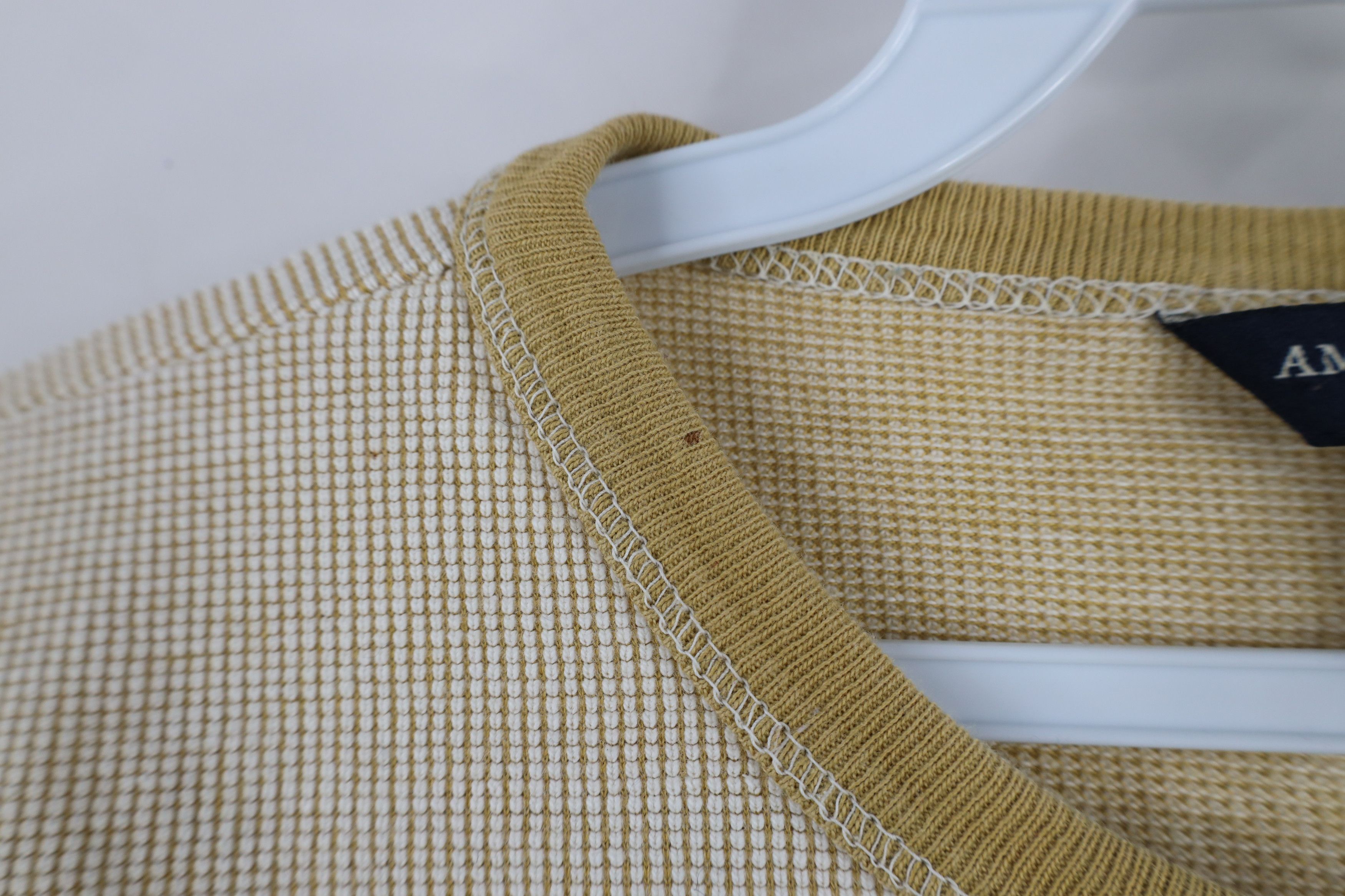 American Eagle Outfitters × Vintage Vintage 90s Y2K American Eagle Waffle Knit T-Shirt Yellow Size L / US 10 / IT 46 - 6 Thumbnail