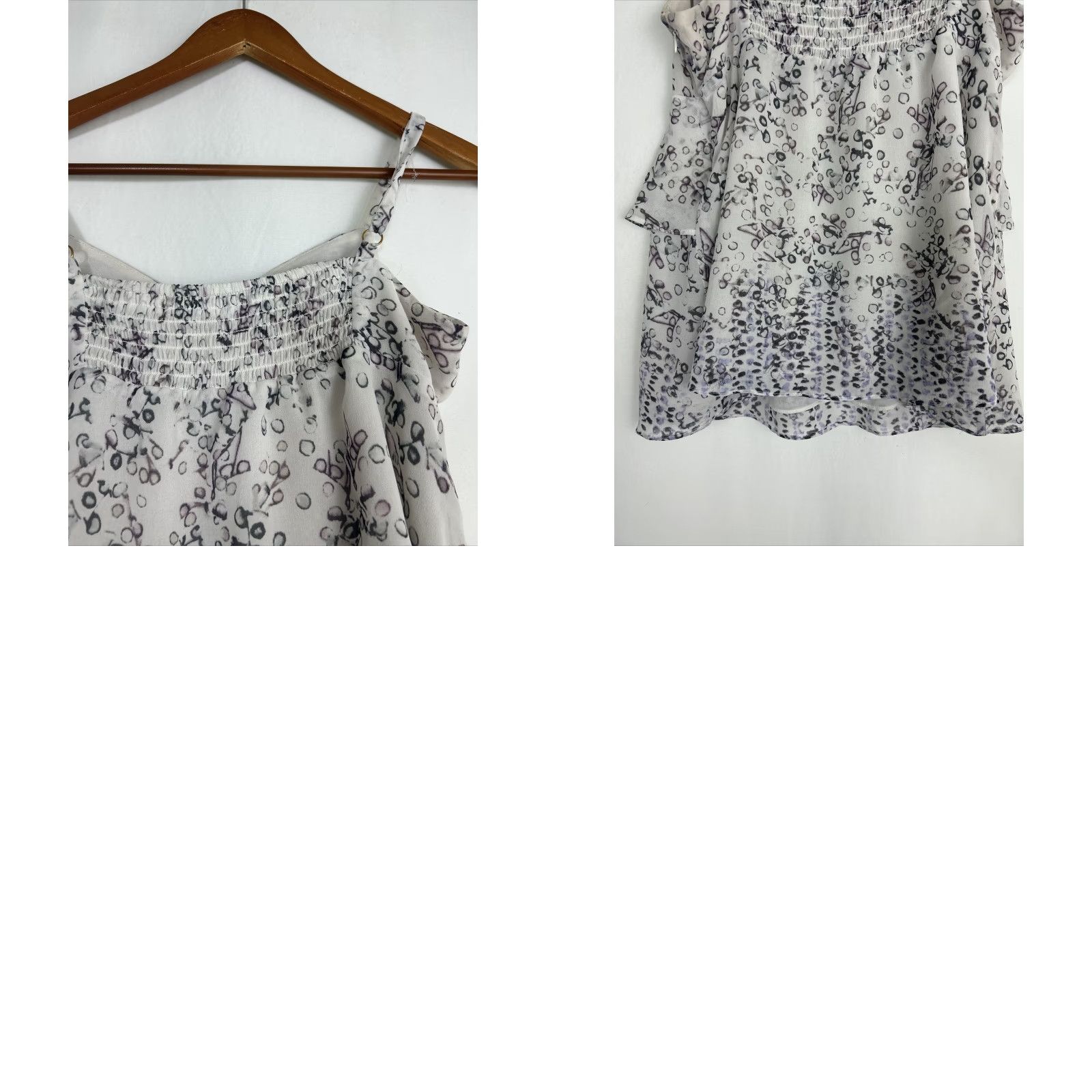 Vintage Cabi Womens Small Purple Circle Abstract Design Ruffle Layer Tank Top Size S / US 4 / IT 40 - 9 Thumbnail